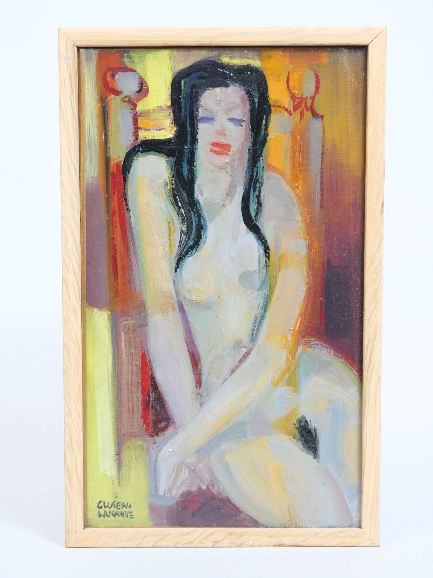 Null Jean CLUSEAU-LANAUVE (1914-1997)
"Studio di un nudo con sedia
Olio su tela &hellip;
