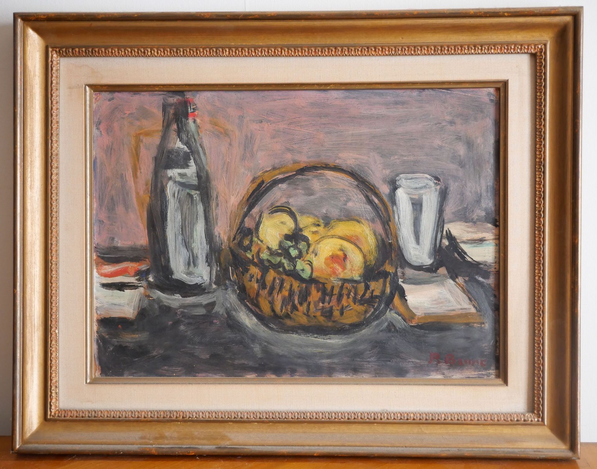 Null Pierre BRUNE (1887-1956)
Bodegón con frutas 
Óleo sobre tabla firmado abajo&hellip;