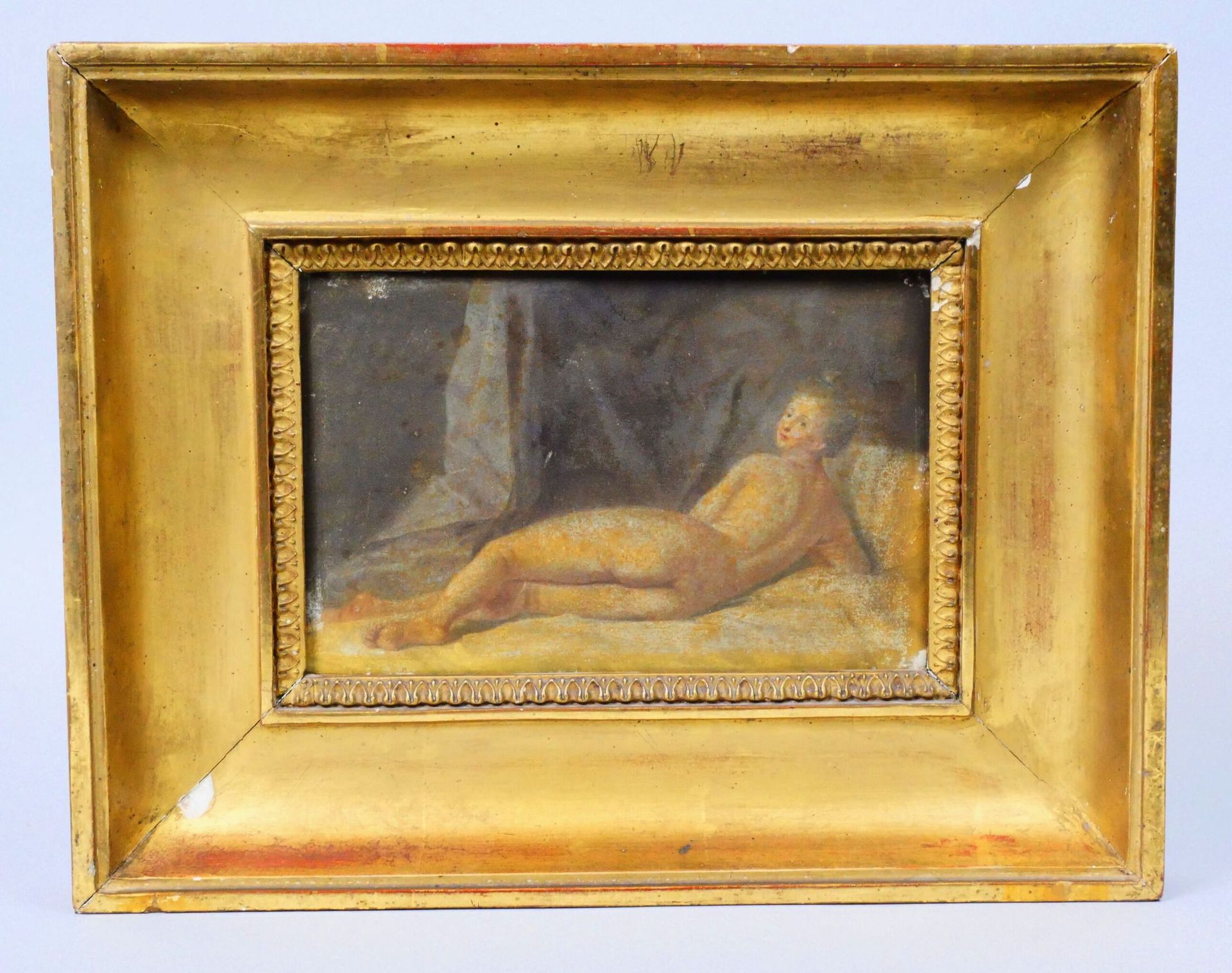 Null French school around 1800 
Reclining Nude
Oil on panel
Dimensions : 13,5 x &hellip;