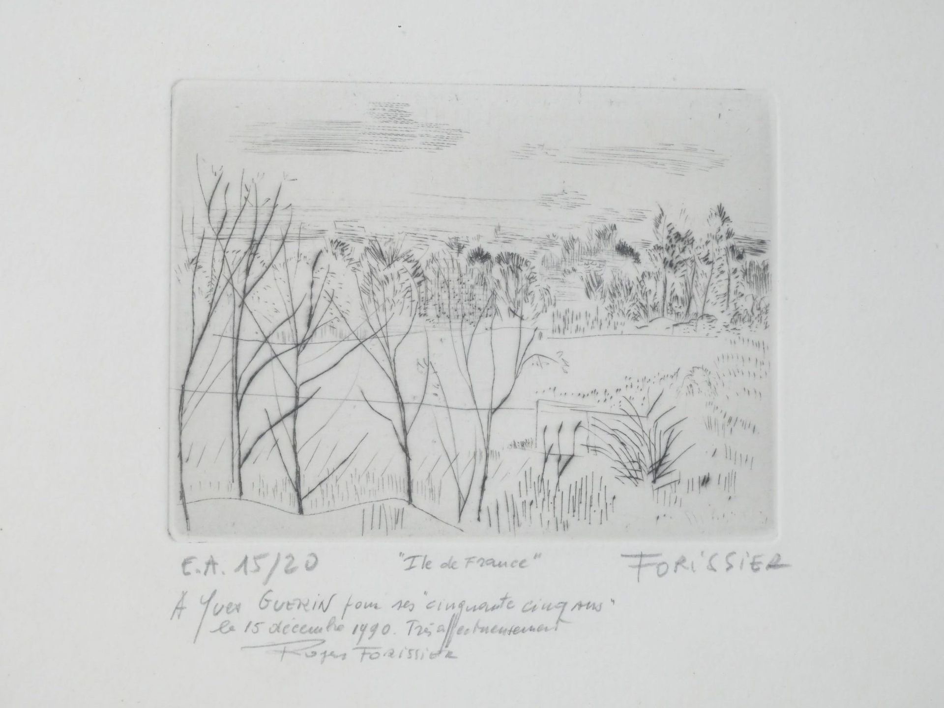 Null Roger FORISSIER (1924-2003)
"Ile de France"
Artist's proof numbered 15/20 o&hellip;
