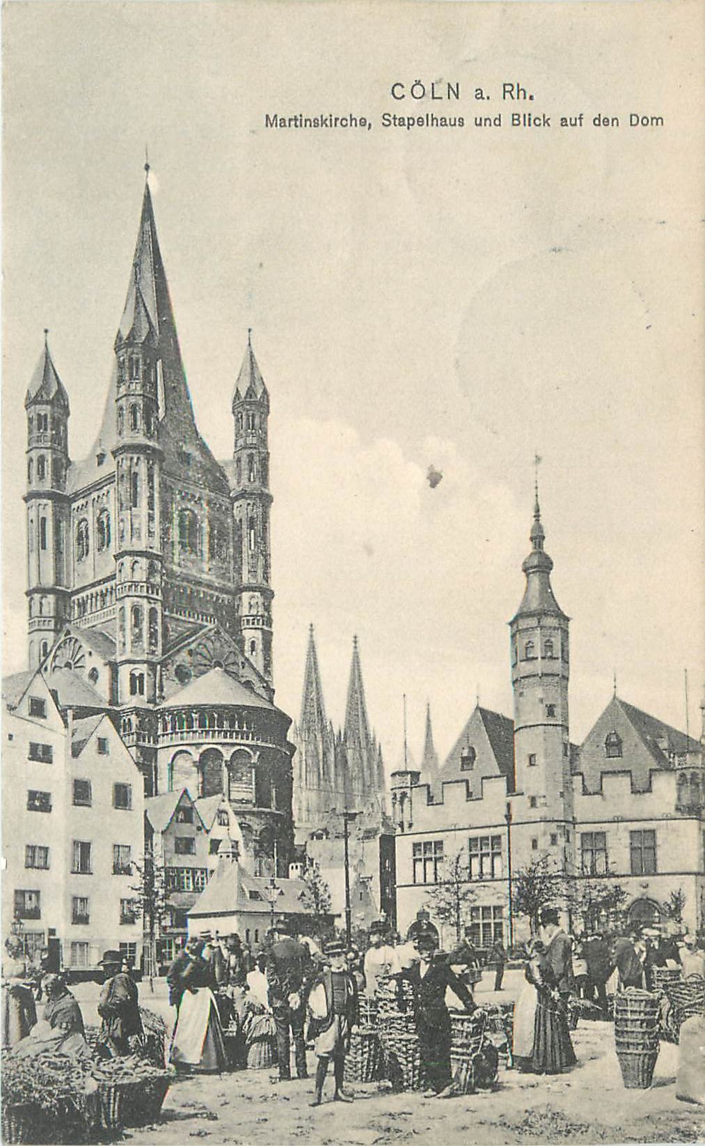Null 28 Cartoline postali estere: Europa. Tra cui" Cöln-Martinskirche Stapelhaus&hellip;