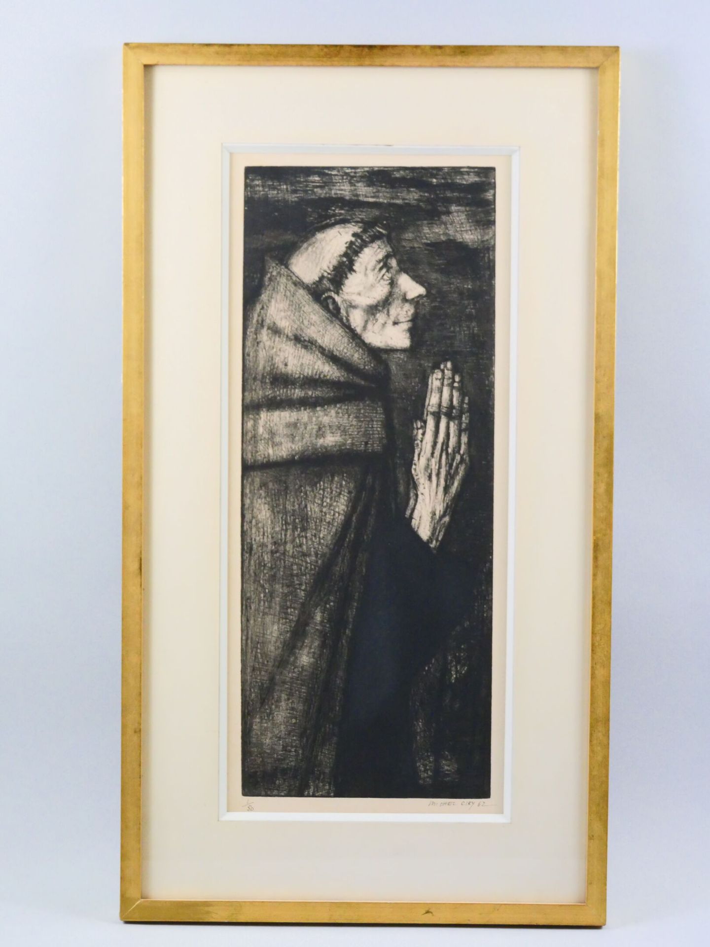 Null Michel CIRY (1919-2018) 
Saint Francis of Assisi 
Engraving in black signed&hellip;