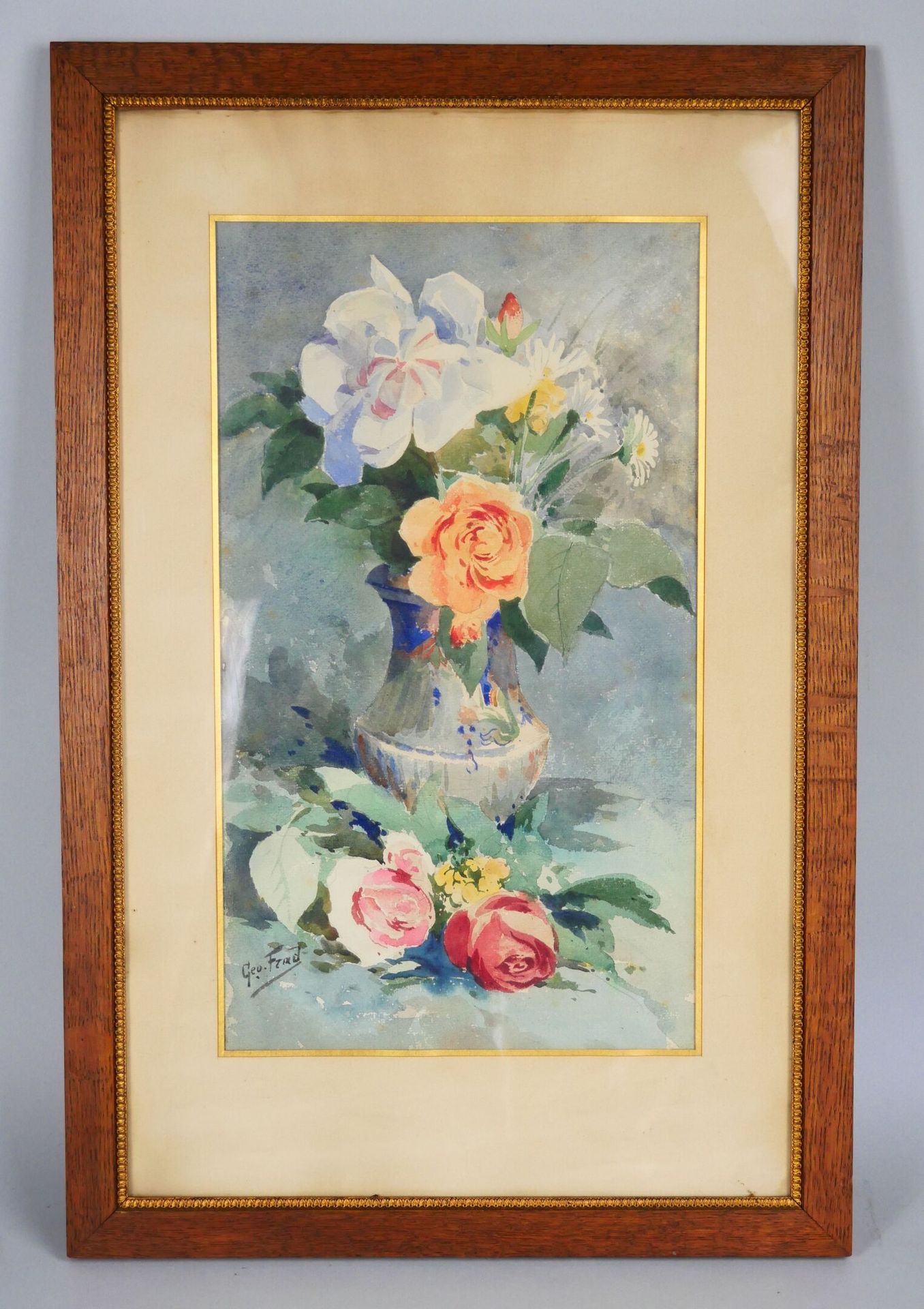 Null School of the XXth century. 
Bunch of flowers
Watercolor on paper. Signed l&hellip;