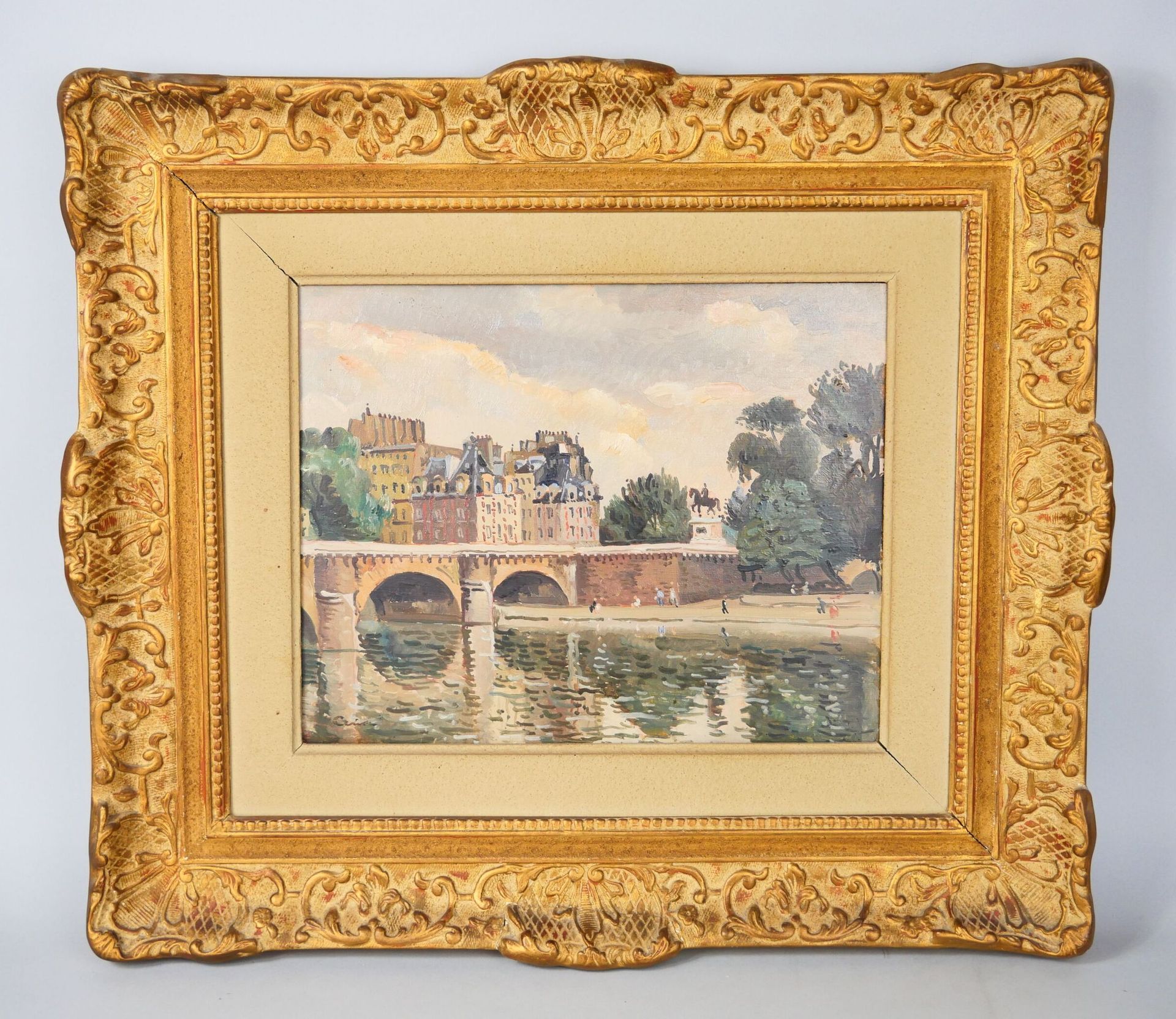 Null 埃德蒙-塞利亚 (1884-1955)
新桥（Pont Neuf）。来自左岸的绿色加兰。 
板面油画，左下角有签名。 
尺寸：37 x 43,5 cm&hellip;