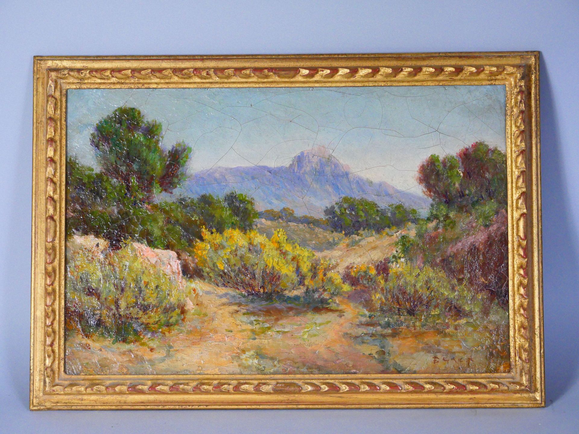 Null Schule des 20. Jahrhunderts 
Landschaft in der Provence 
Öl auf Leinwand. T&hellip;