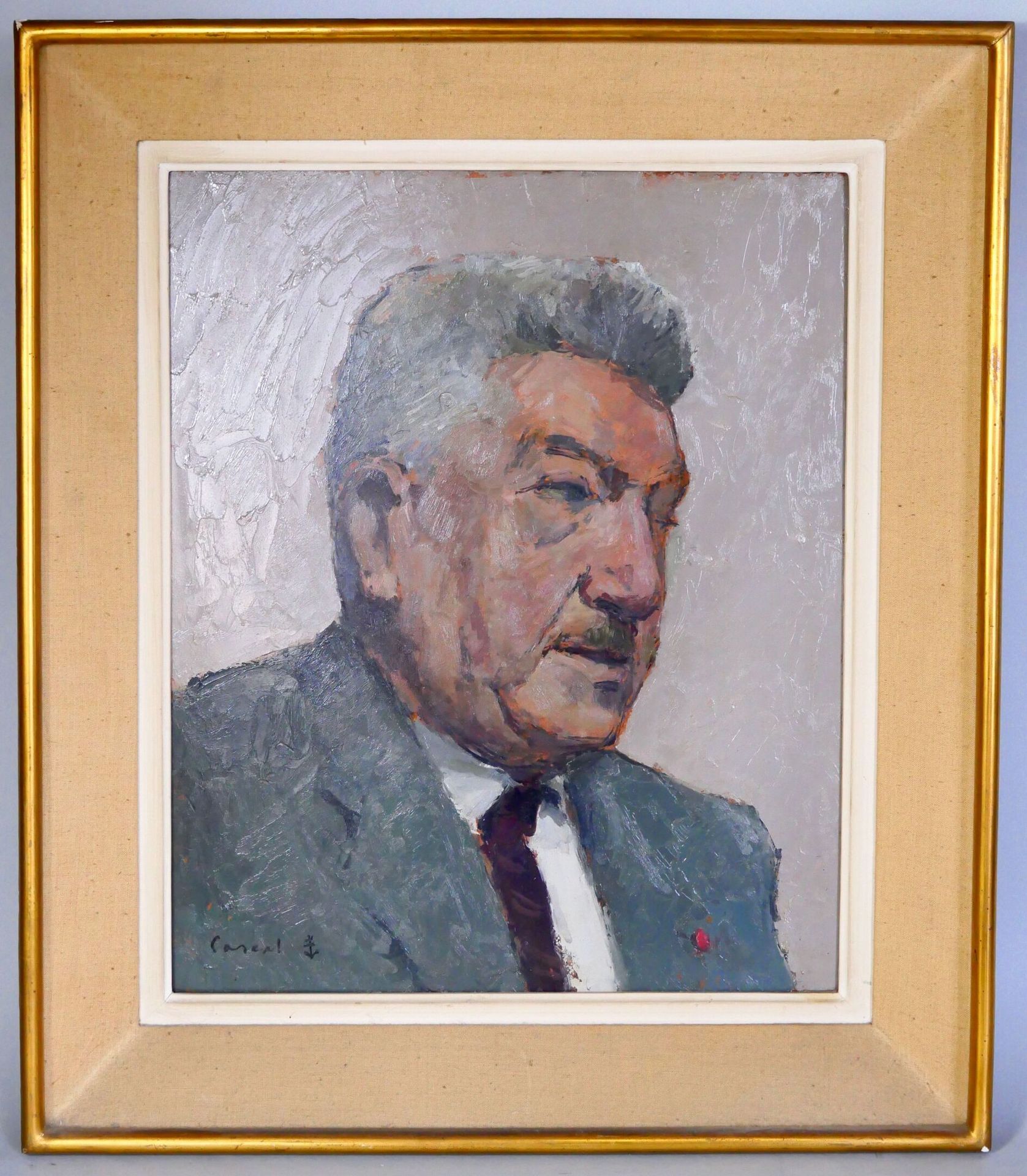 Null Léopold PASCAL (1900-1958)
Porträt von Jean Lavalou 
Öl auf Leinwand, unten&hellip;