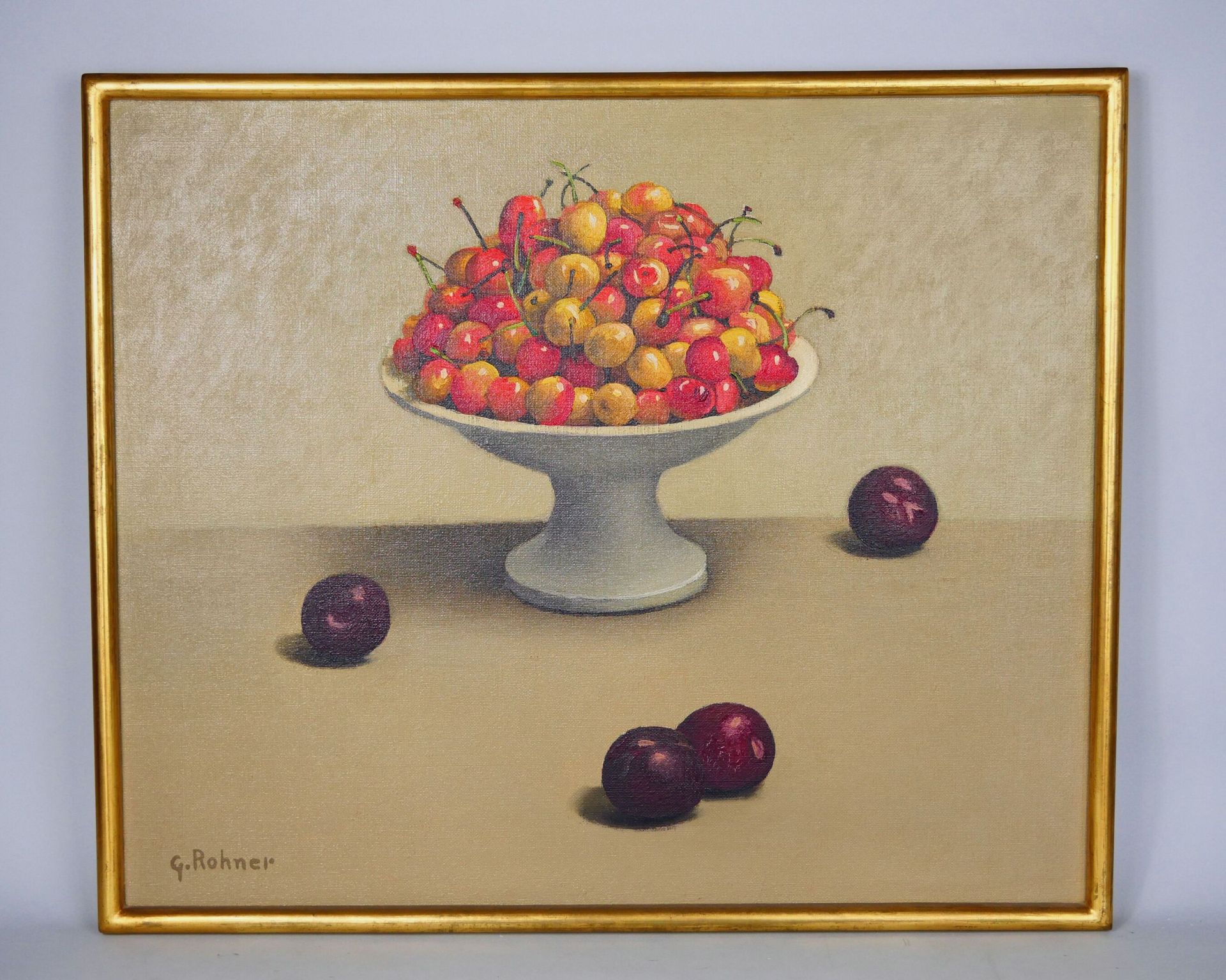 Null 乔治-罗纳 (1913-2000)
静物画与一碗樱桃和李子
布面油画，左下角有签名
尺寸：56 x 68厘米

拍卖会将于2023年4月13日星期四和&hellip;