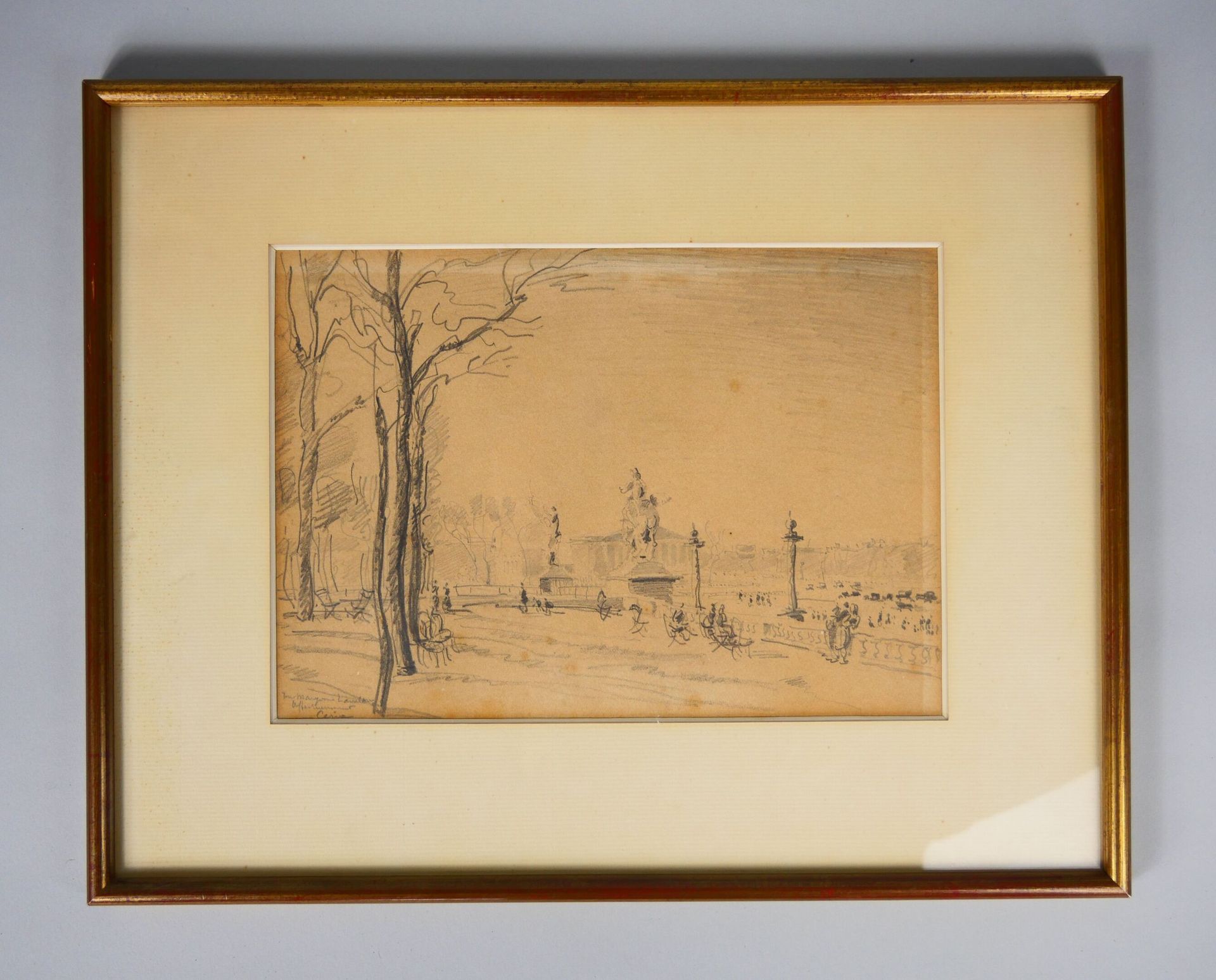 Null 埃德蒙-克雷亚 (1884-1955)
巴黎 
纸上石墨，左下角有签名和题词。 
尺寸：17 x 24厘米 
带画框尺寸：29 x 37 cm
(许多&hellip;