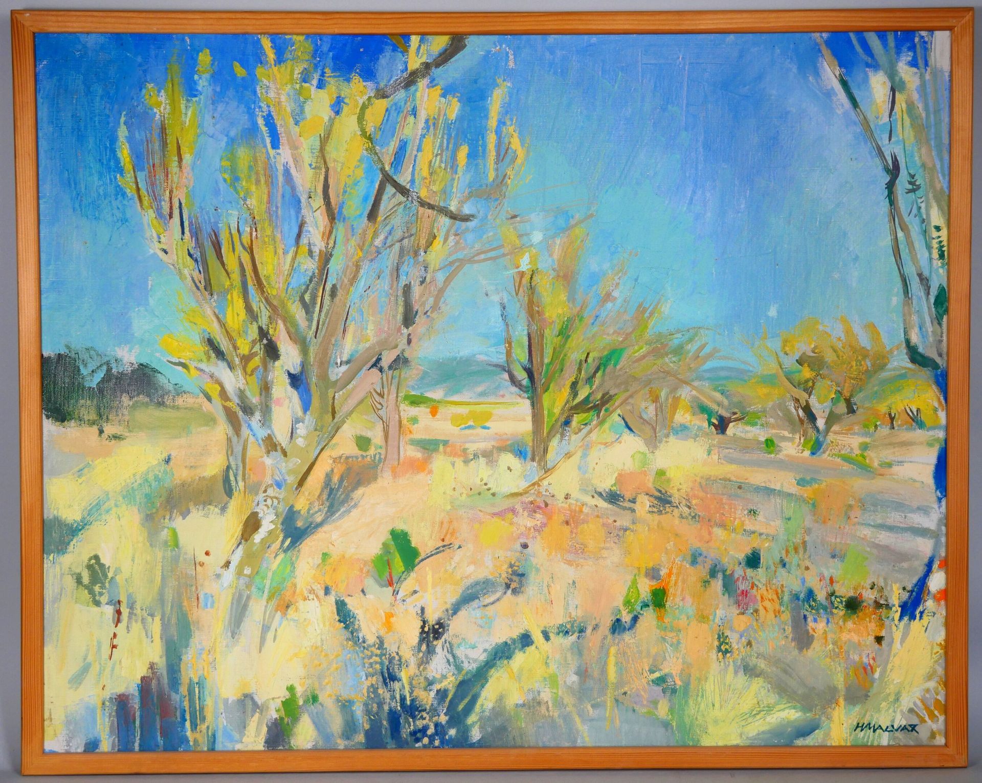 Null Henri MALVAUX (1908-1994) 
Der vergessene Obstgarten mit Mandelbäumen 
Öl a&hellip;