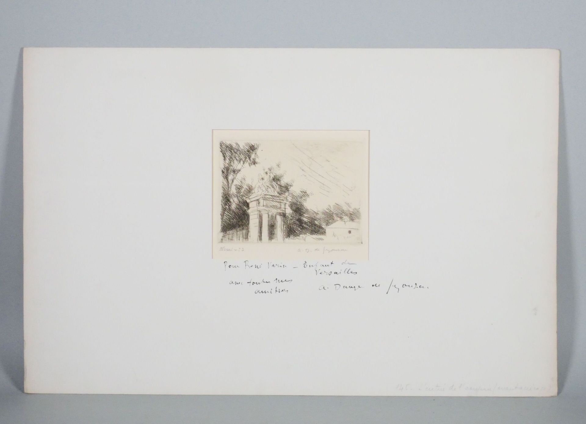 Null André DUNOYER DE SEGONZAC (1884-1974)
L'entrée de l'Orangerie 
Gravure au b&hellip;
