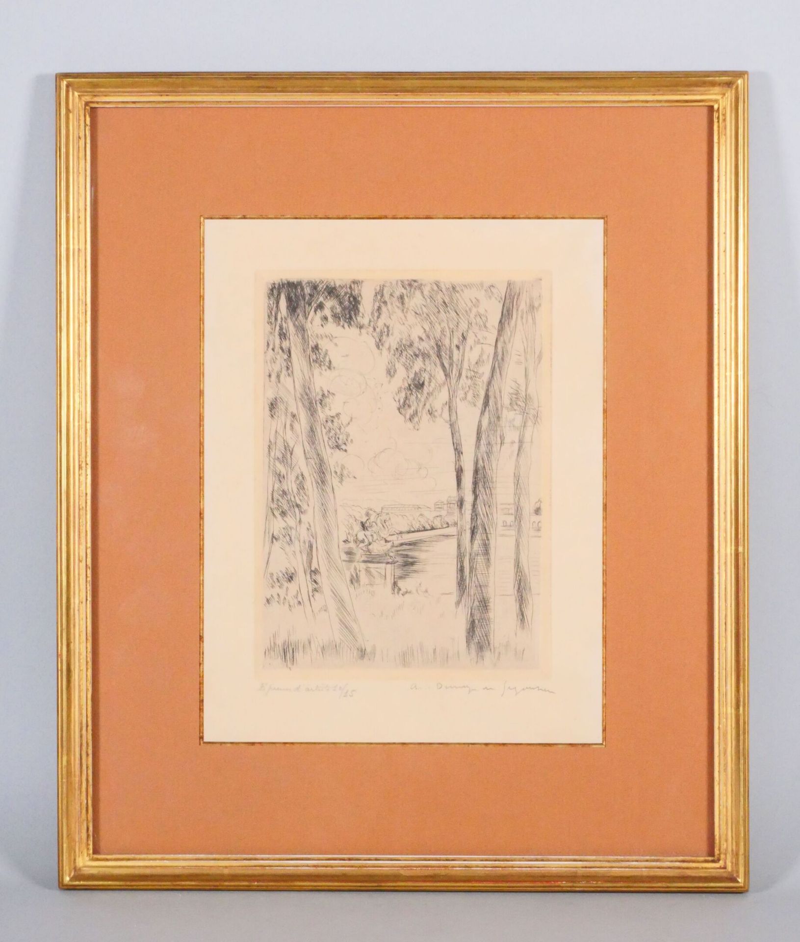 Null André DUNOYER DE SEGONZAC (1884-1974)
Vue de Marly 
Gravure au burin sur pa&hellip;