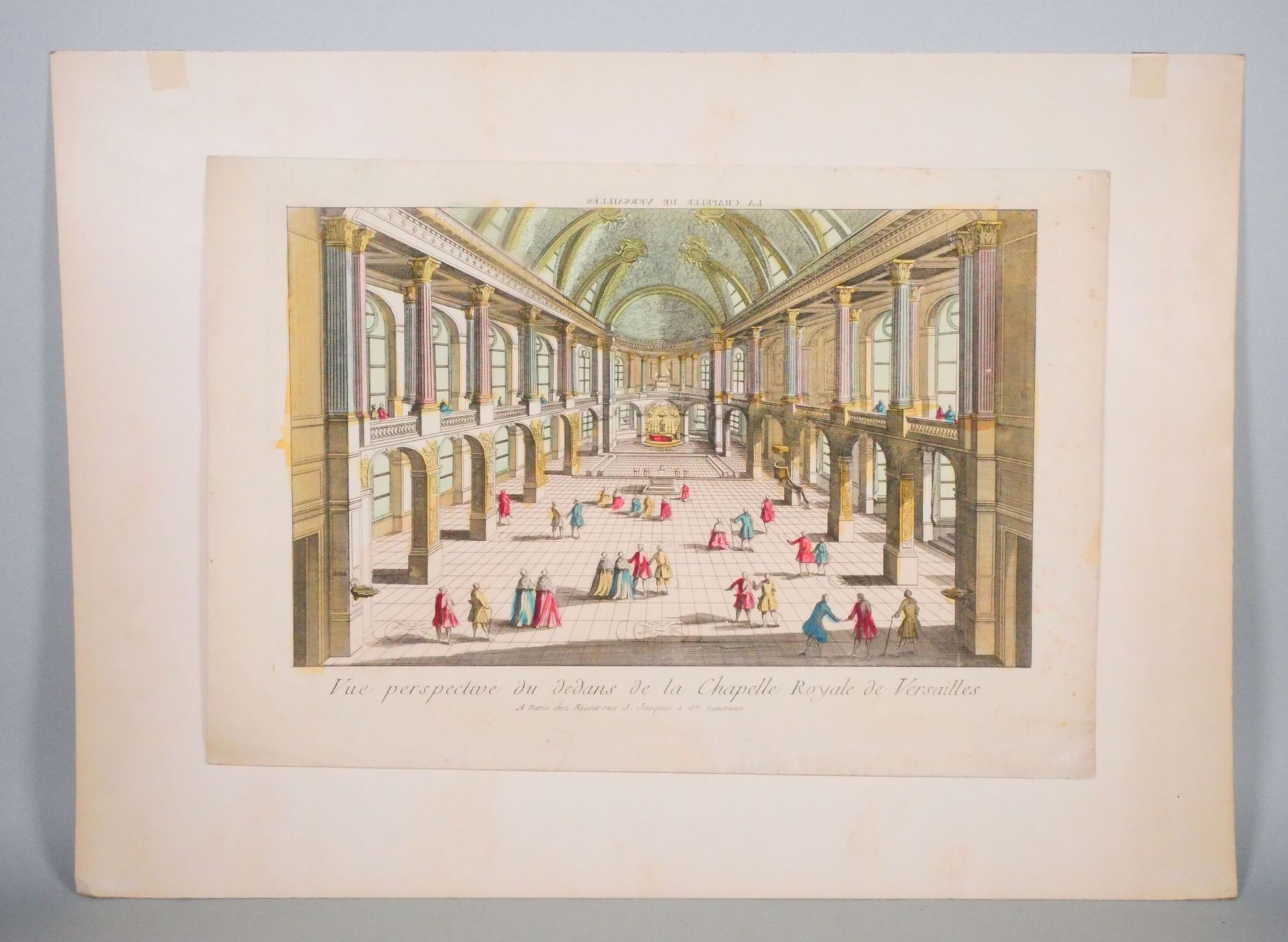 Null " Perspektivische Ansicht des Innenraums der Chapelle Royale in Versailles &hellip;