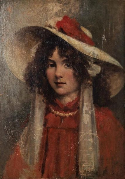 Null Ecole fin XIXe siècle
Jeune fille au chapeau
Huile sur panneau dédicacée au&hellip;