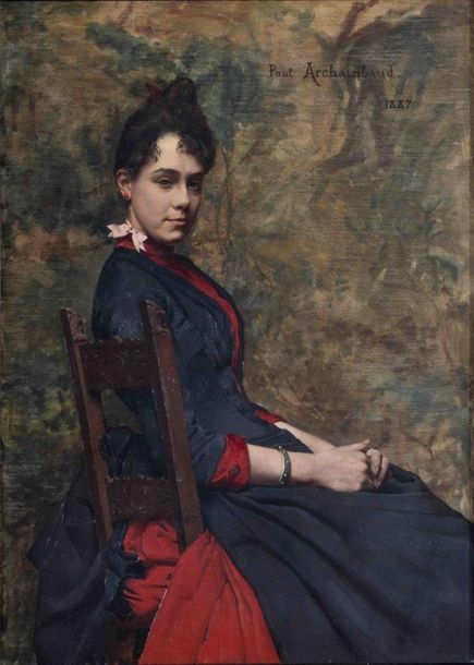 Null ARCHAINBAUD Paul (XIXe siècle)
Portrait de jeune femme au noeud rose
Huile &hellip;