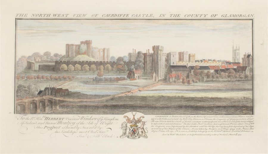 Null Trois gravures en couleur encadrées sous verre : 
Vue de Cardiff ;
Cathédra&hellip;