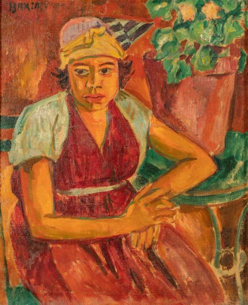 Null Laszlo BARTA (1902 - 1961)
Portrait de jeune femme orientale accoudée à un &hellip;