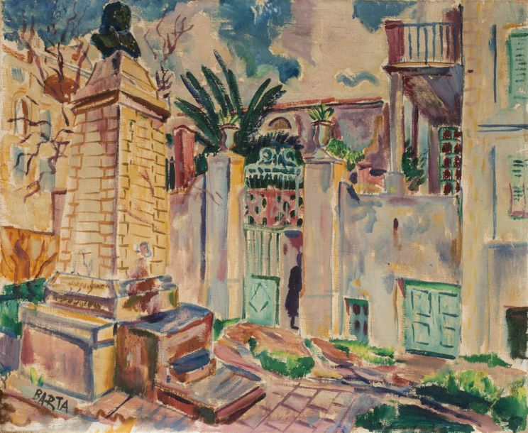 Null Laszlo BARTA (1902 - 1961)
Scène de rue dans un village méditerranéen
Huile&hellip;