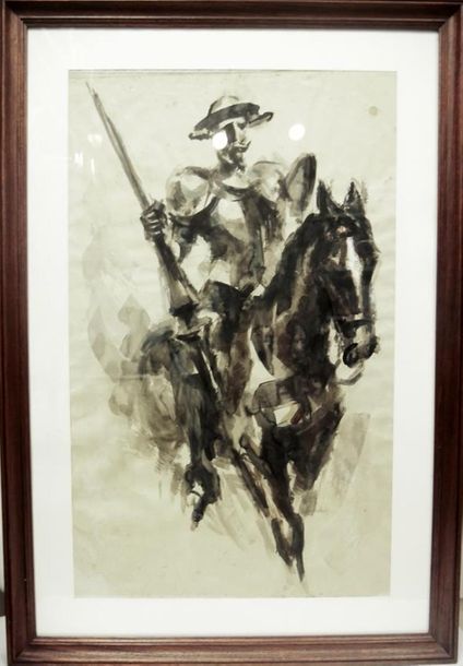 Null JOSE LUIS REY VILA
Don Quichotte de la Mancha
Lavis 
100 x 70 cm