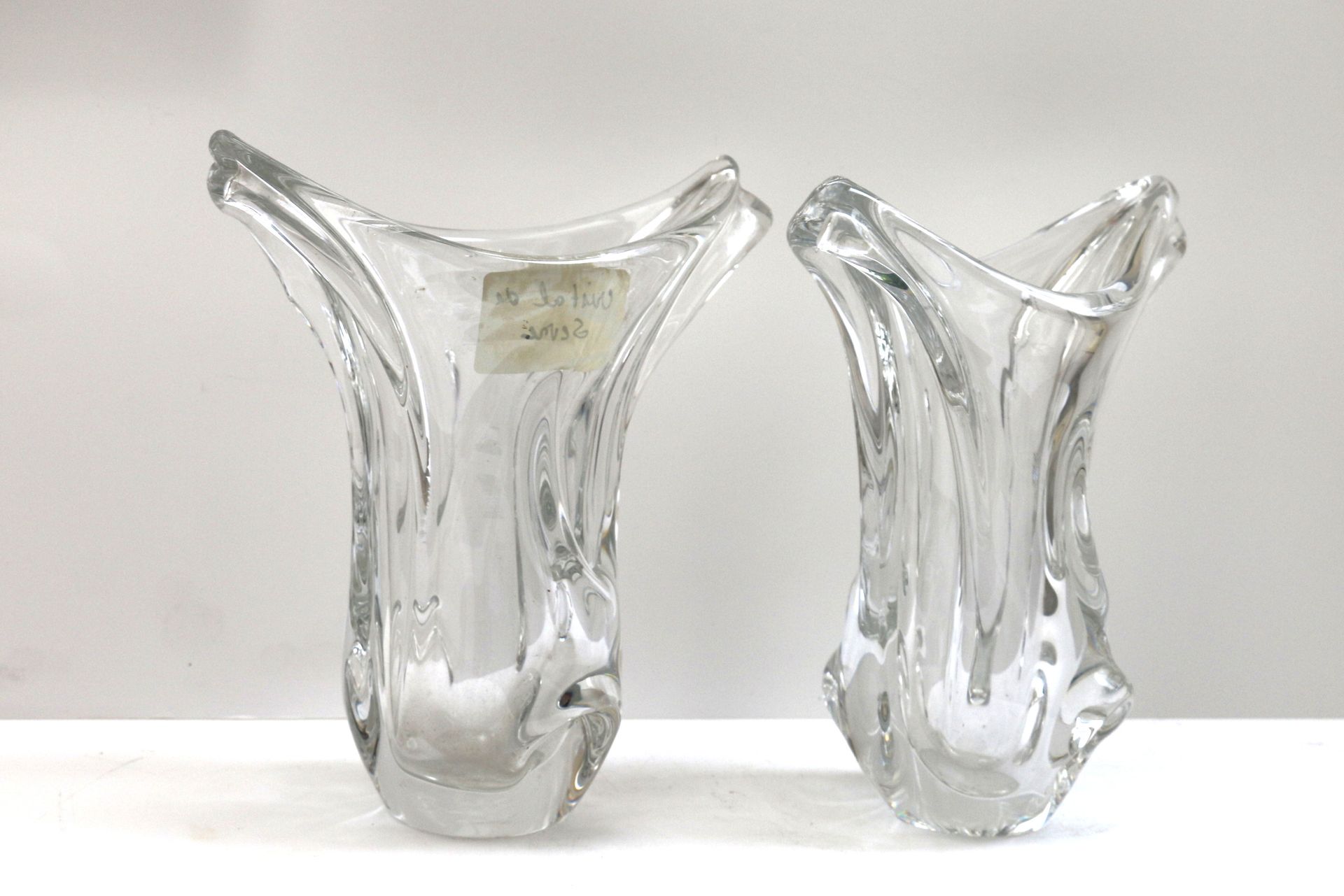Null SEVRES Pair of vases with flared necks H 28 cm