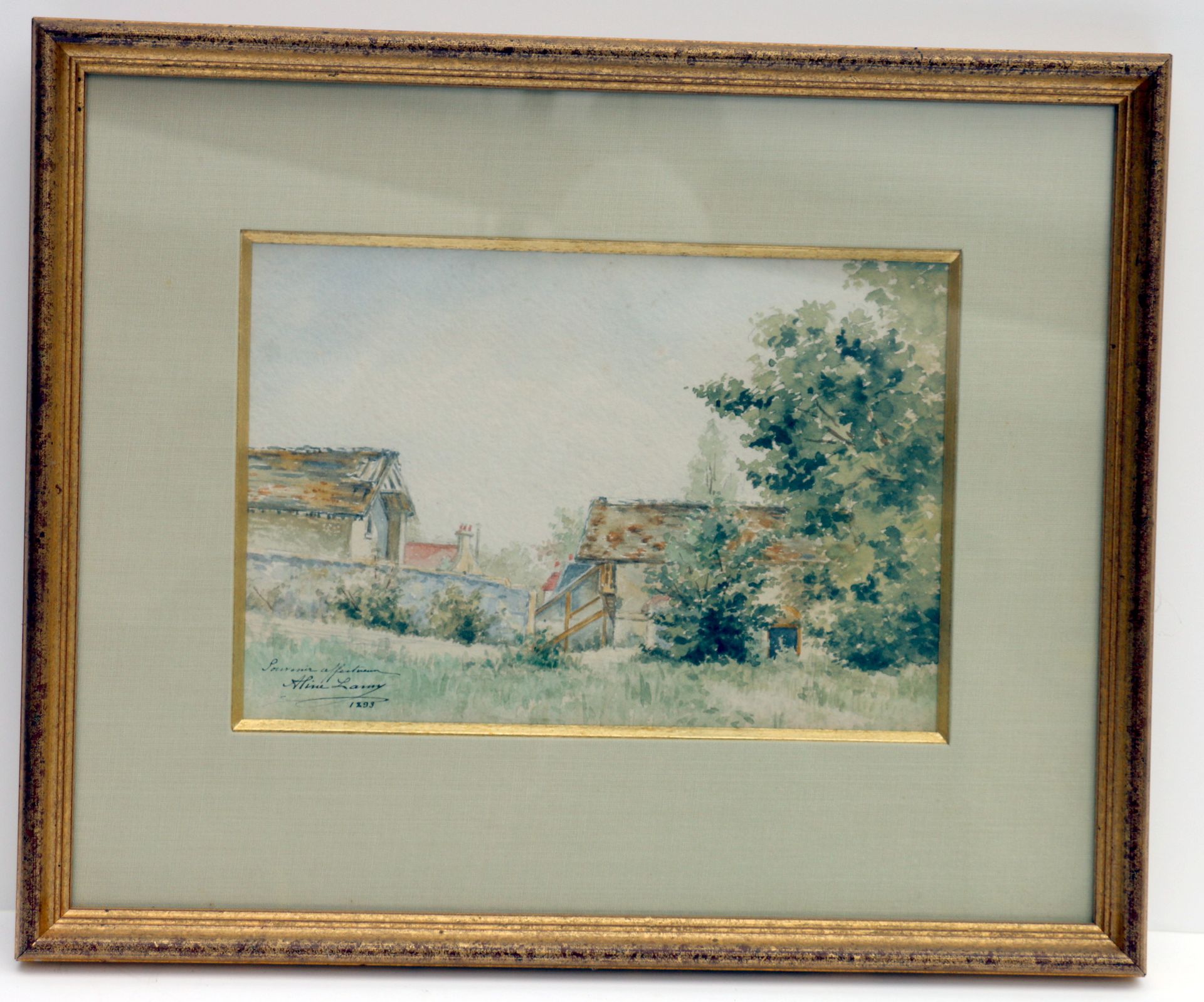 Null Aline LAMY (1862- ) " Souvenir de l'été 1893" Watercolor, sbg. H 17 x 25 cm&hellip;
