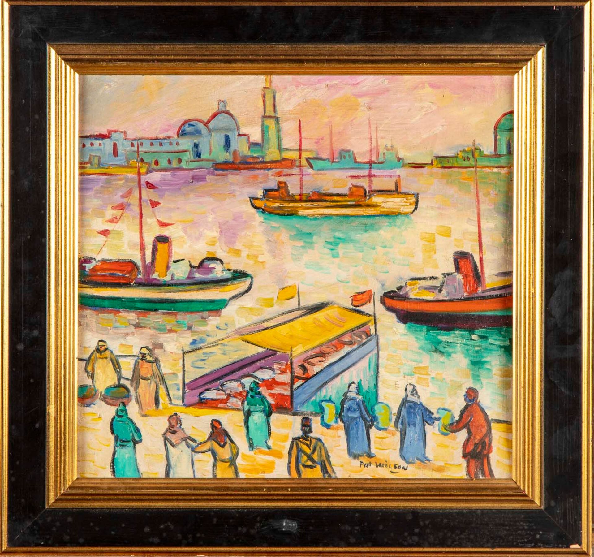 PAT WILSON 帕特-威尔逊(1868-1928)

阿尔及尔港

布面油画

右下方有签名

有框

38 x 40 厘米
