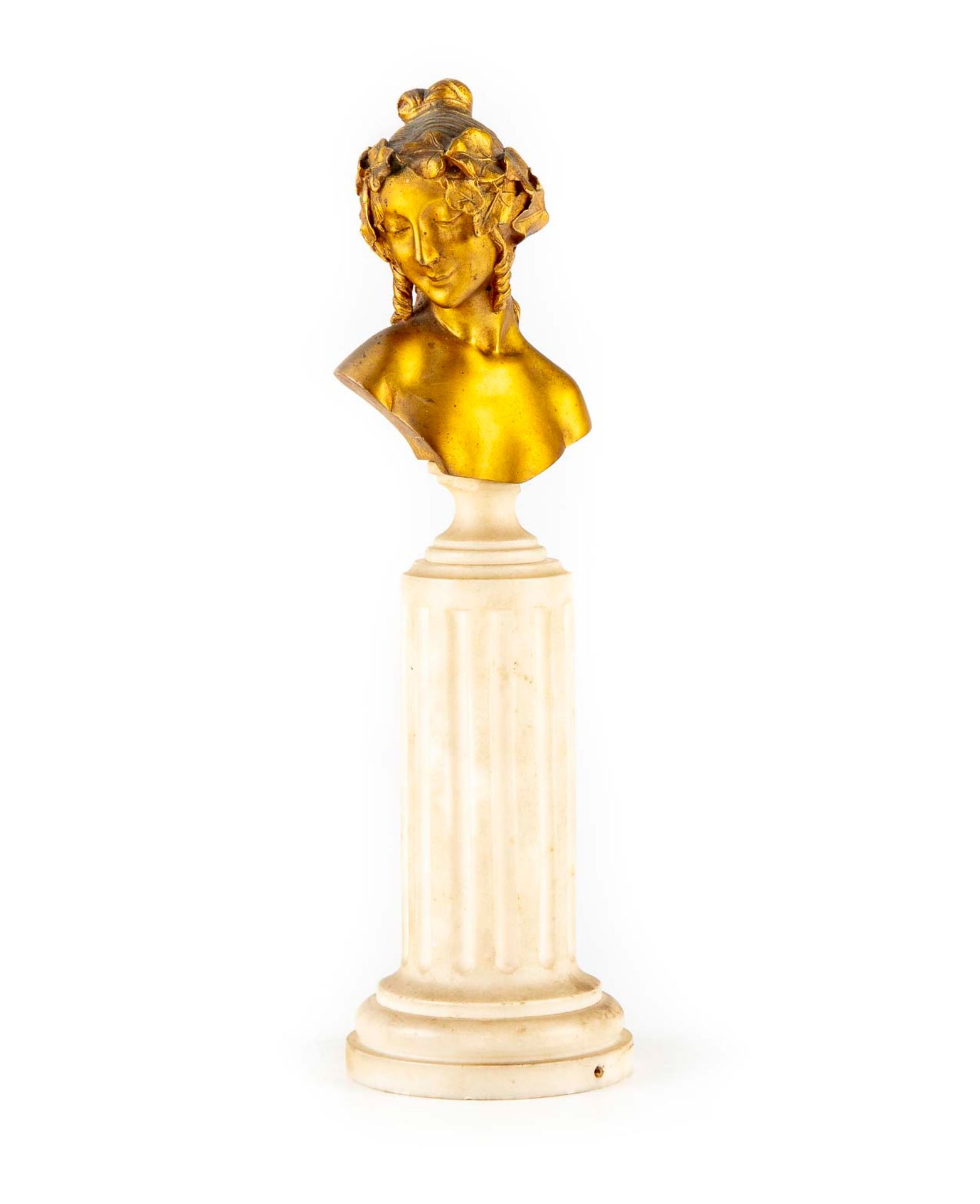 SOSSON 路易斯-索森

镶嵌在大理石柱上的镀金女性半身铜像

约1910年

H.27厘米