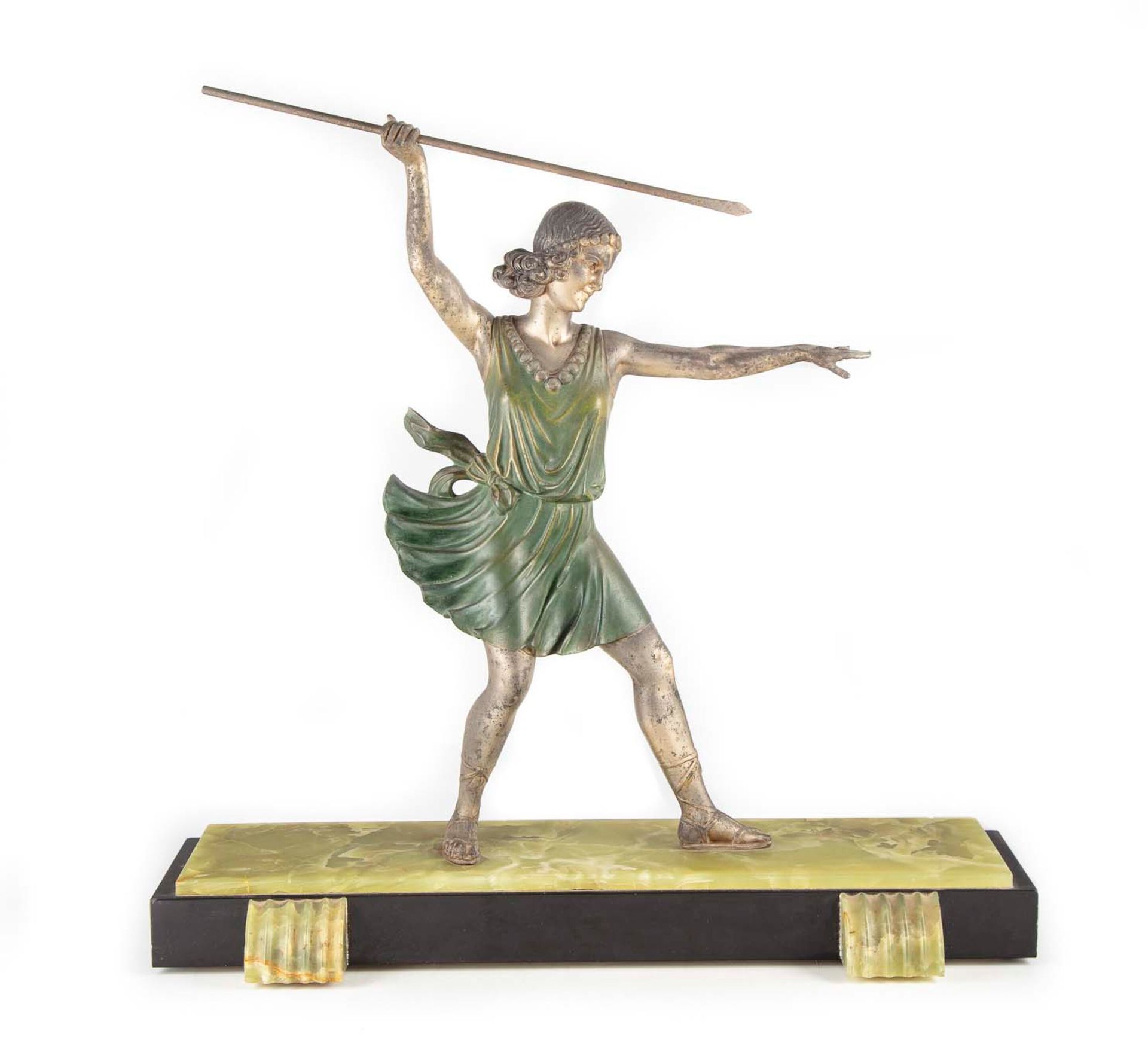 Null Der Speerwerfer

Skulptur aus bemaltem Regula mit Marmorsockel

Um 1930