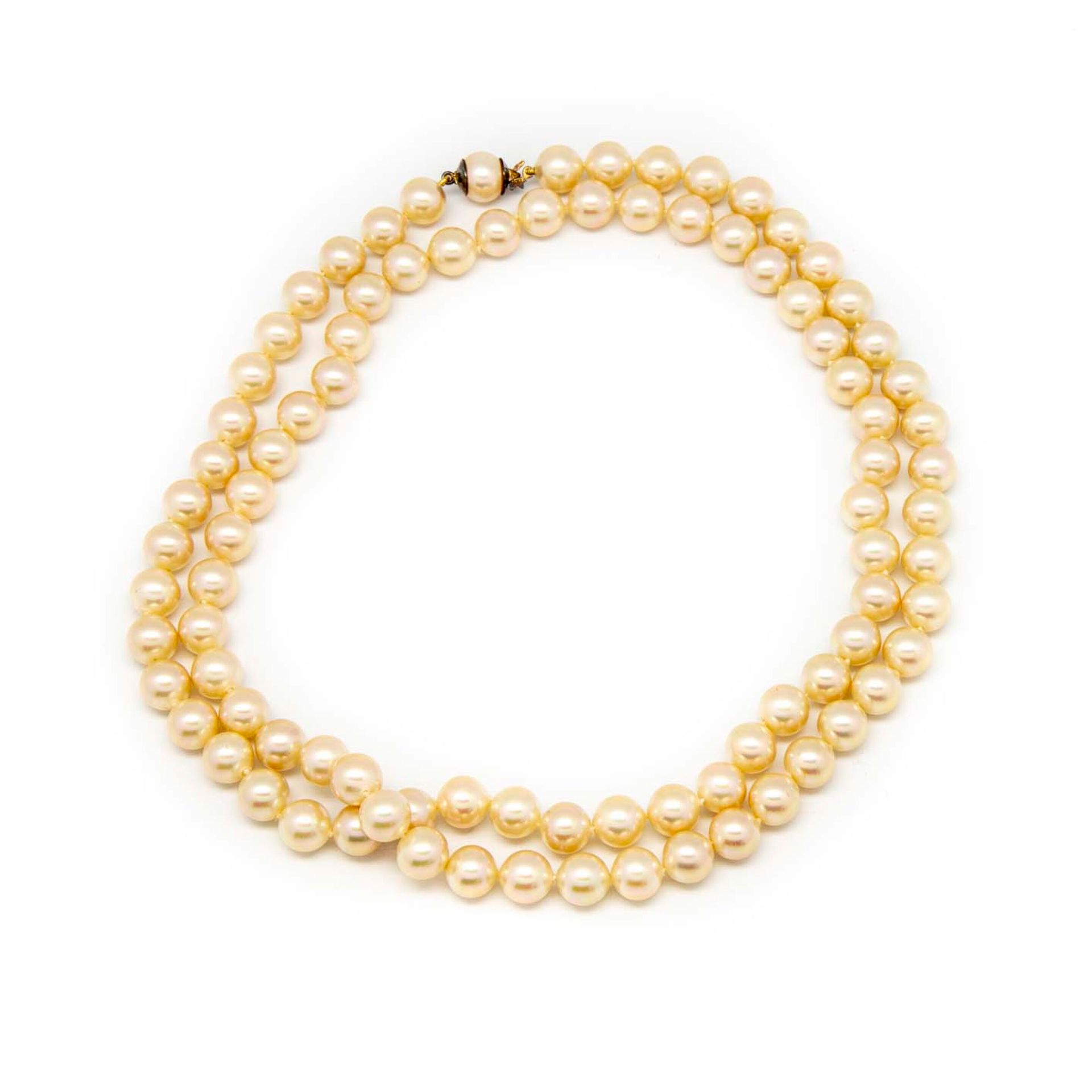 Null Long necklace of cultured pearls