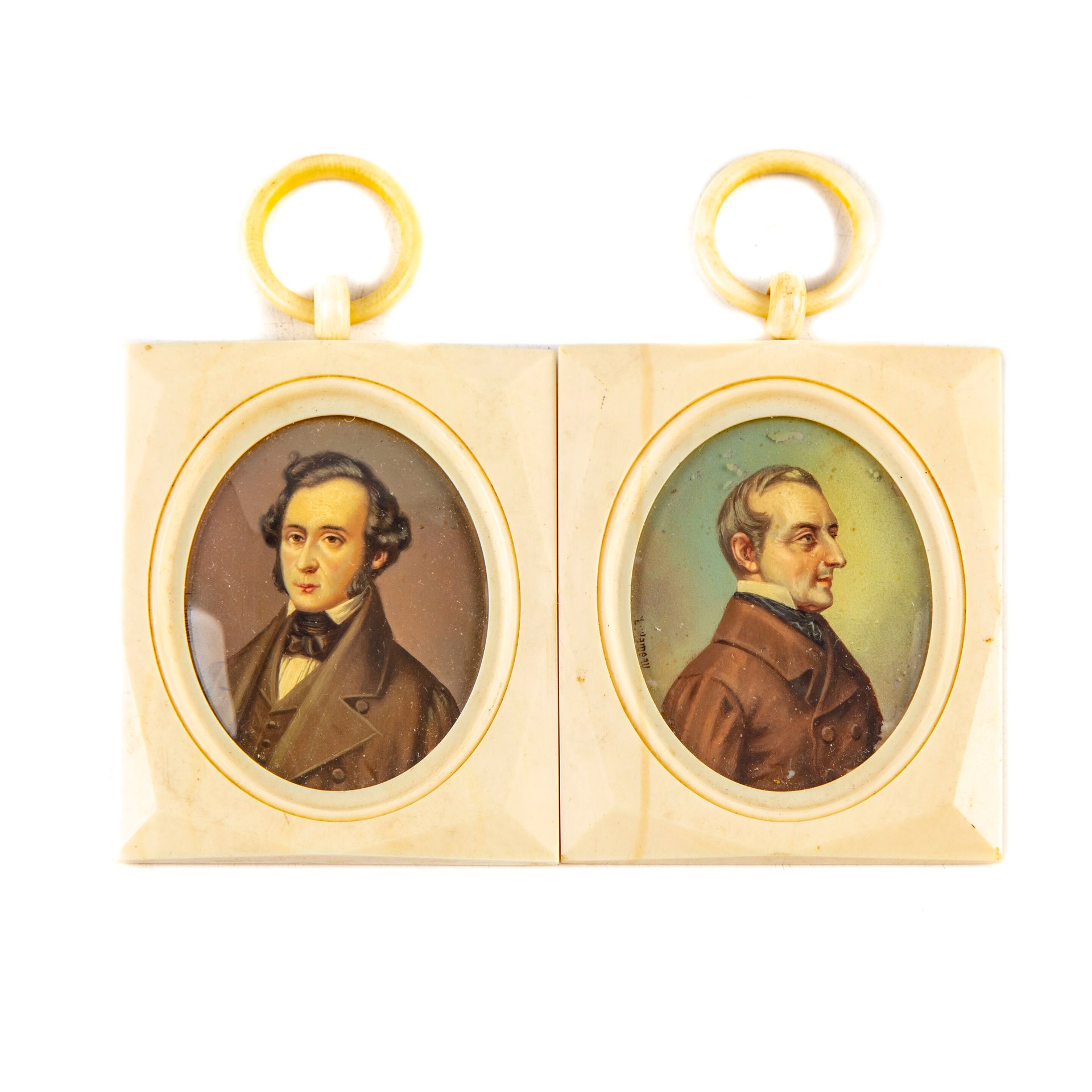 HAMEAU L. HAMEAU (um 1900)

Porträt eines Mannes 

Paar Miniaturen 

Rahmen in E&hellip;