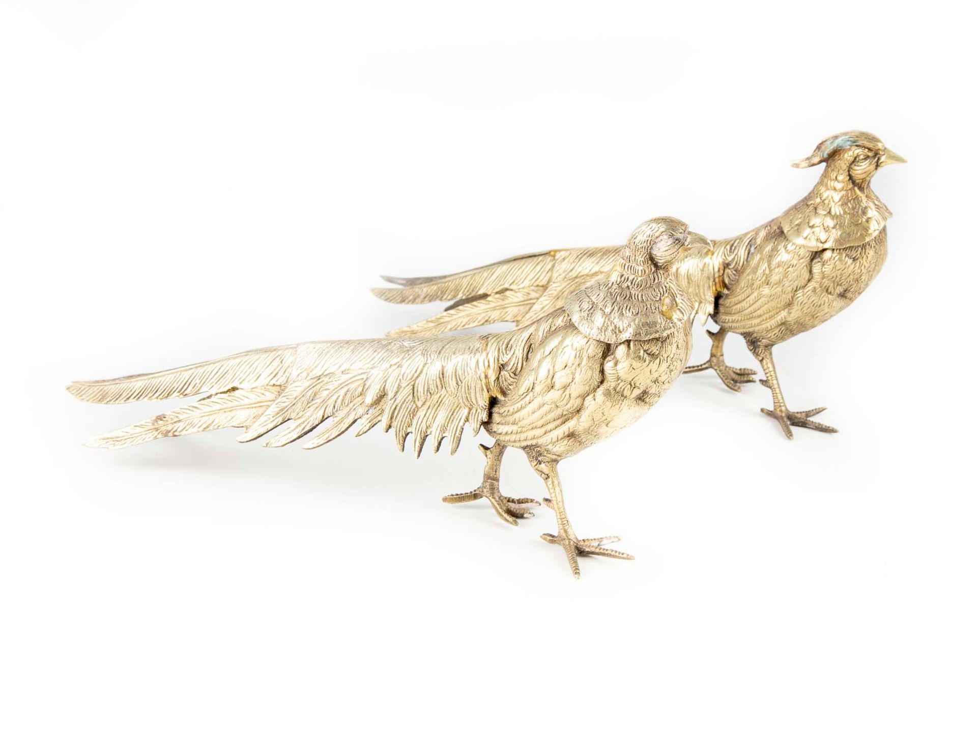 Null Two silver plated pheasants finely chased

H. 14 cm ; L. : 31 cm