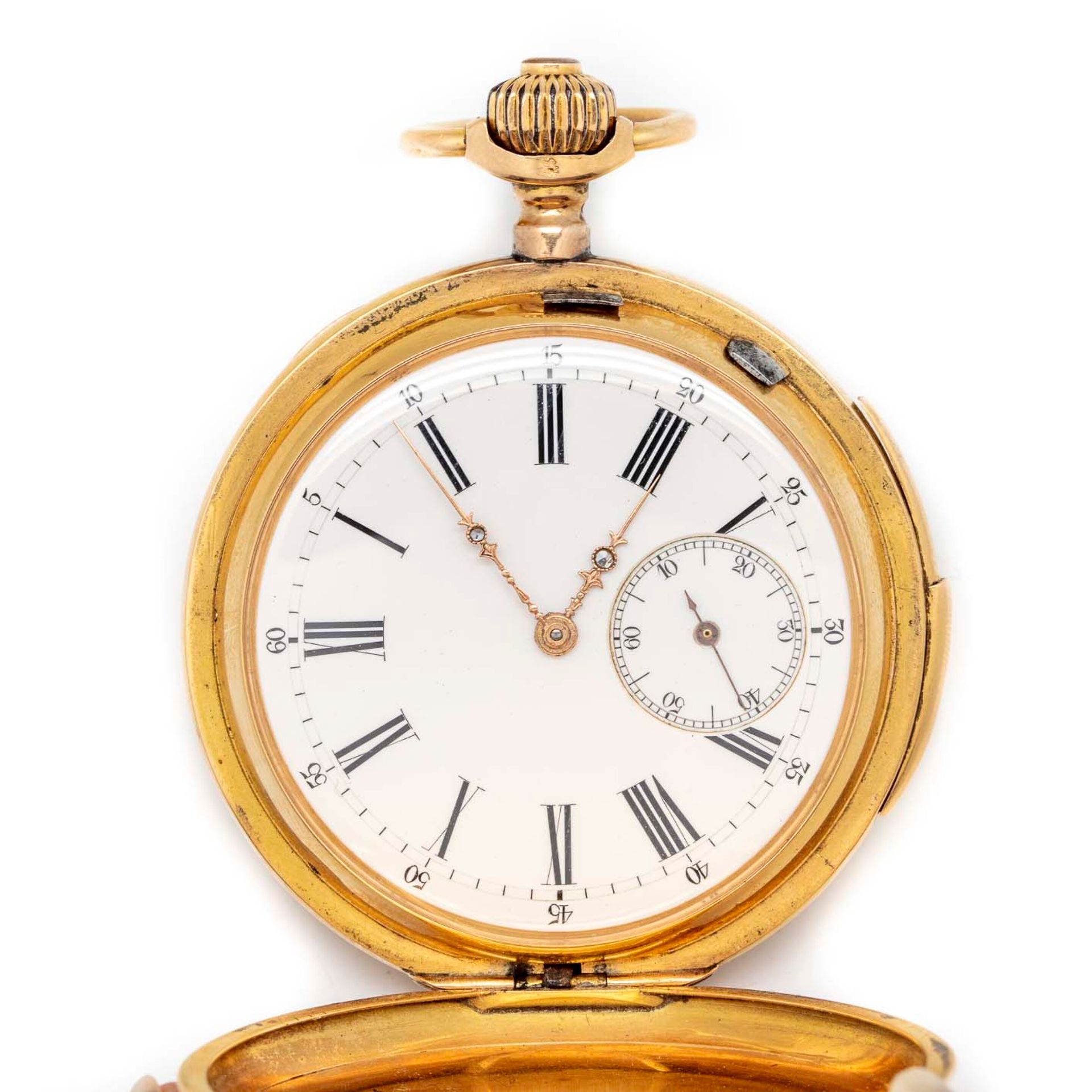 Null Pocket watch in yellow gold

Weight : 116,3 g.