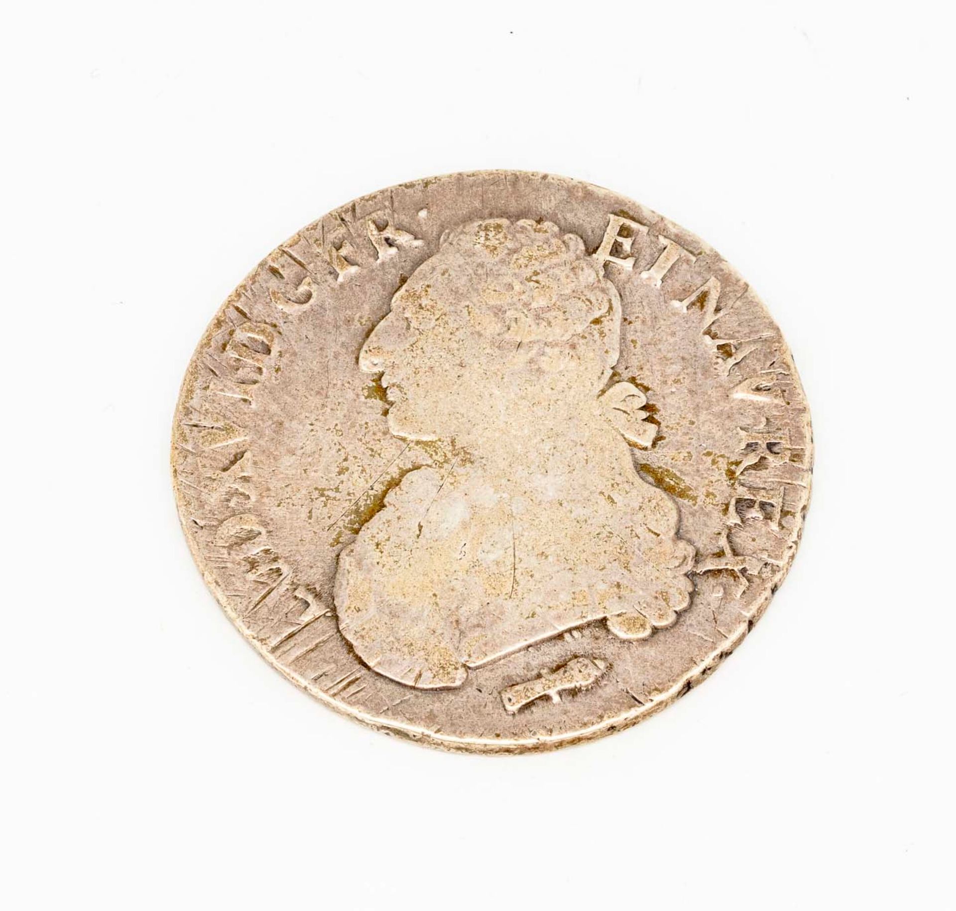 Null Ecu en argent, profil de Louis XVI

Epoque XVIIIe

Usé

Poids : 28,8 g.