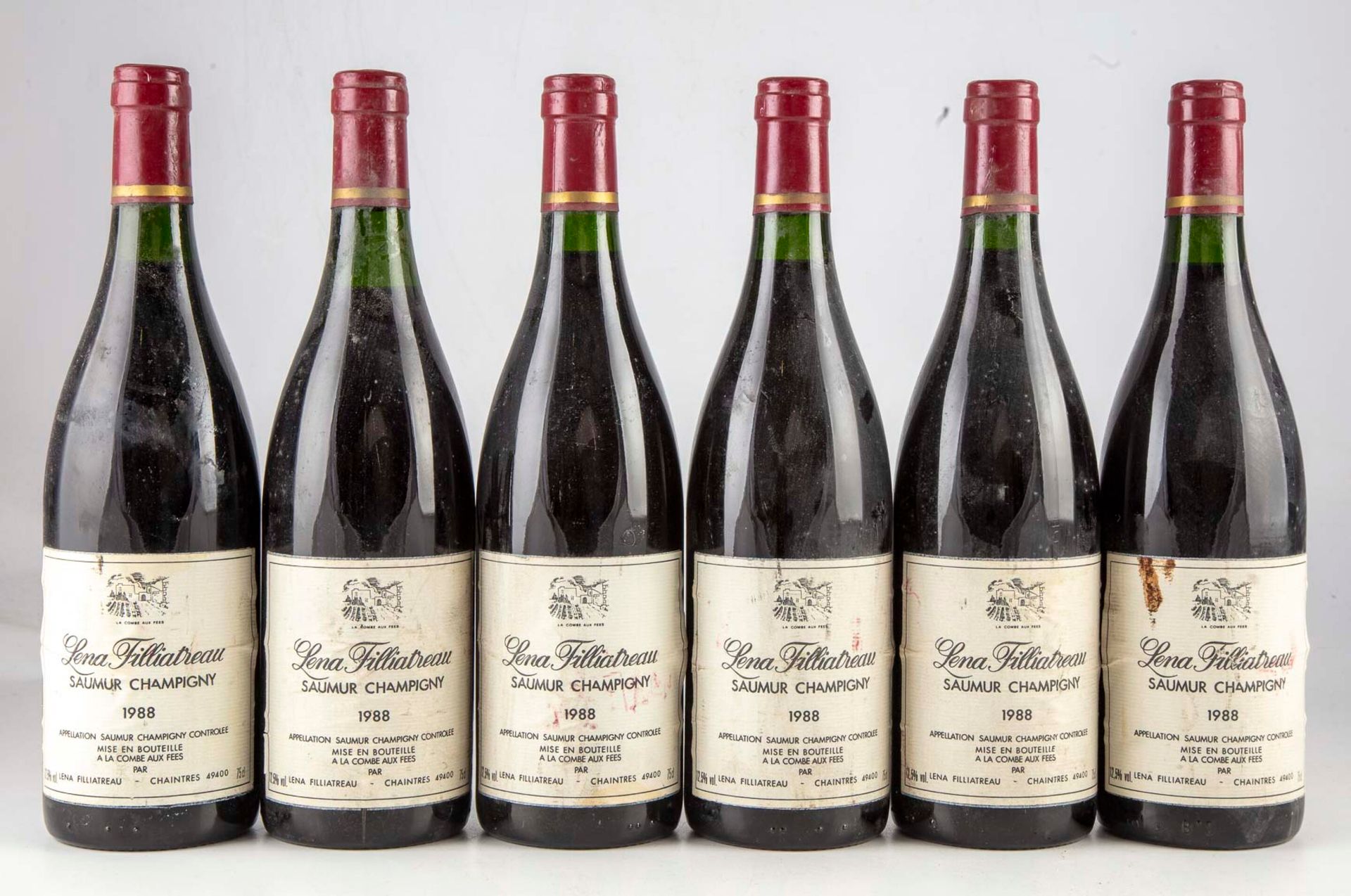 Null 6 bouteilles Saumur Champigny 1988 Lena Filliatrau

Niveau bon 

Etiquettes&hellip;