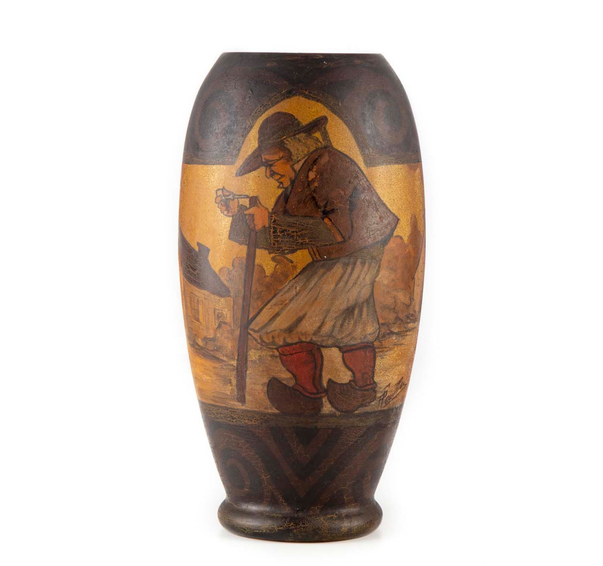 FOUILLEN Paul FOUILLEN (1899-1958), à Quimper

Vase en verre peint en camaïeu de&hellip;