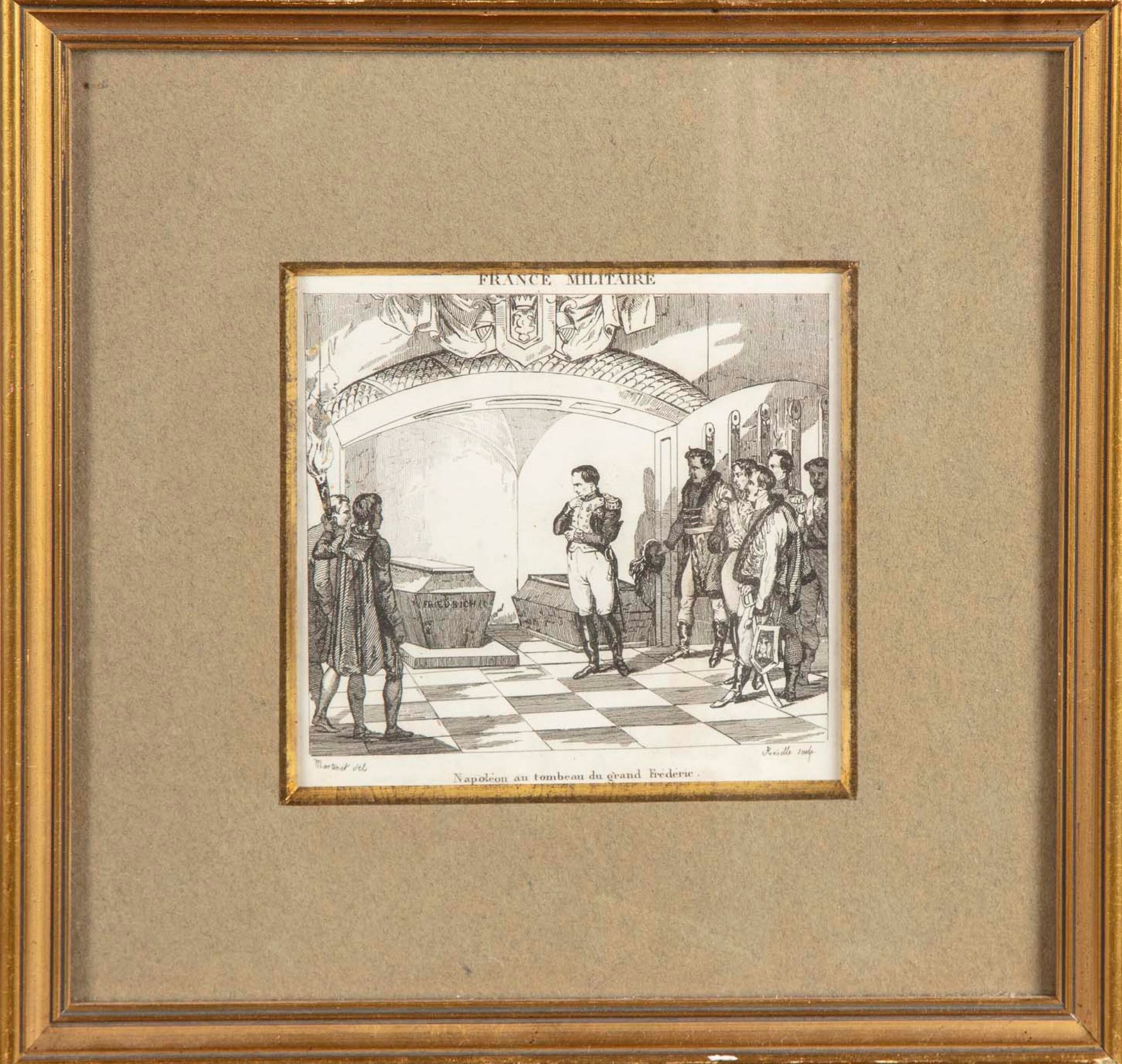 Martinet 根据MARTINET的作品，由REVILLE刻制

 一套三幅版画:

- 拿破仑在伟大的弗雷德里克的墓前

- 柏林的参议院代表们

- 给&hellip;