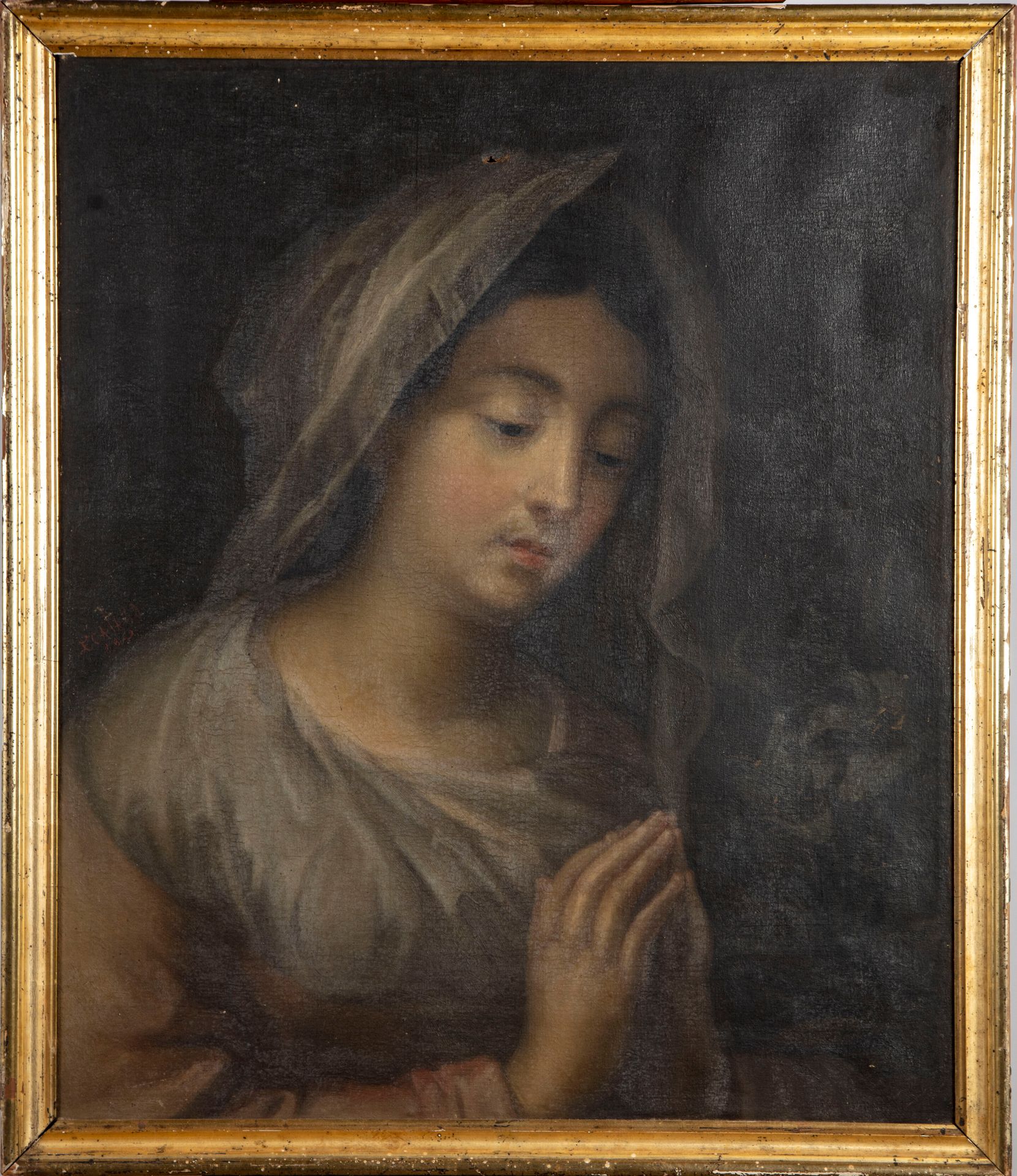 Null 19世纪法国学校

祈祷中的女人

布面油画

有签名和日期的 "Ecalard 1869"。

对画布的损害

H.60厘米；宽51厘米