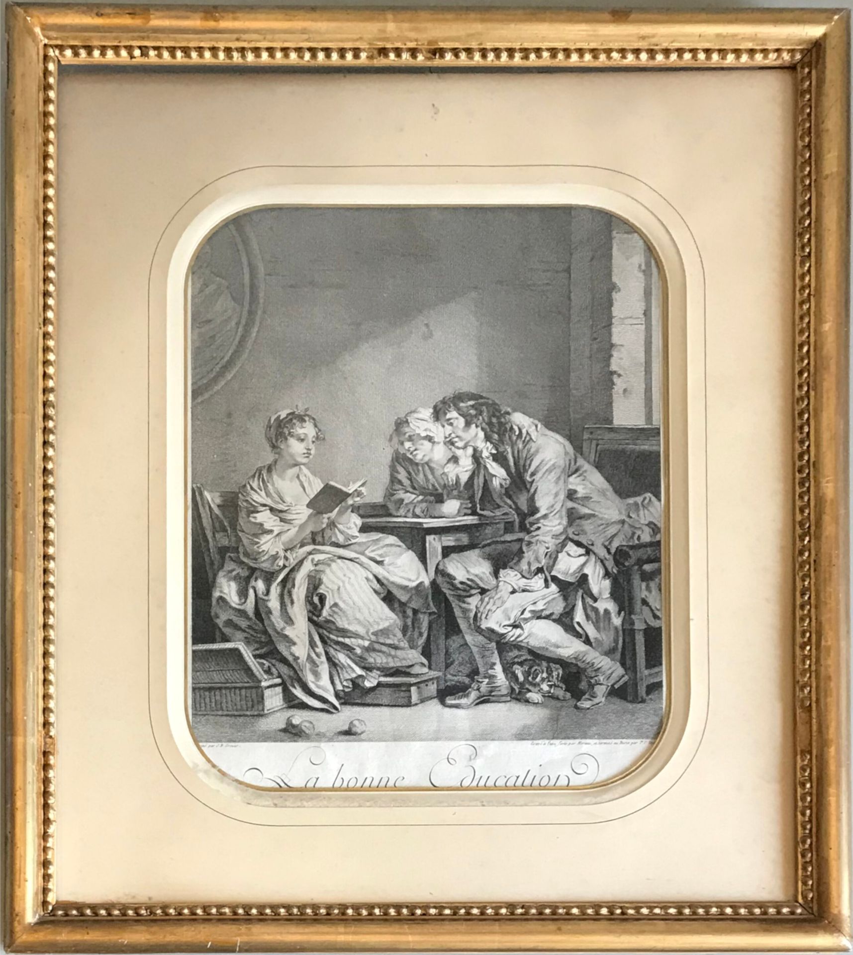 GREUZE After Jean Baptiste GREUZE, engraved by MOREAU 

The Good Education

Blac&hellip;