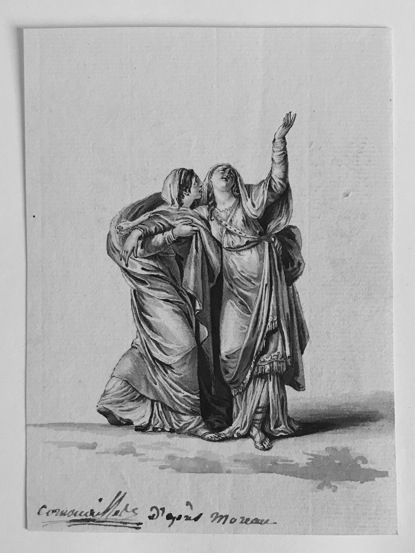Null 法国学校 18世纪末-19世纪初

古典场景

水墨画（片状

16,5 x 11,5 cm