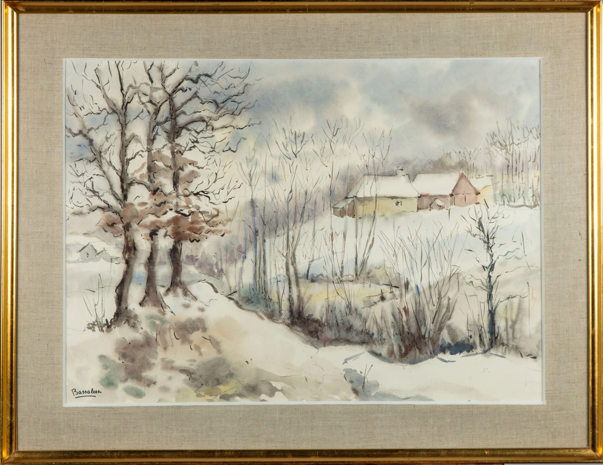 BASSALERT 皮埃尔-巴萨勒特 (1920-2008)

下雪的早晨

水彩画和水洗

左下方有签名

1967年独立沙龙N°259背面的标签

50 x&hellip;
