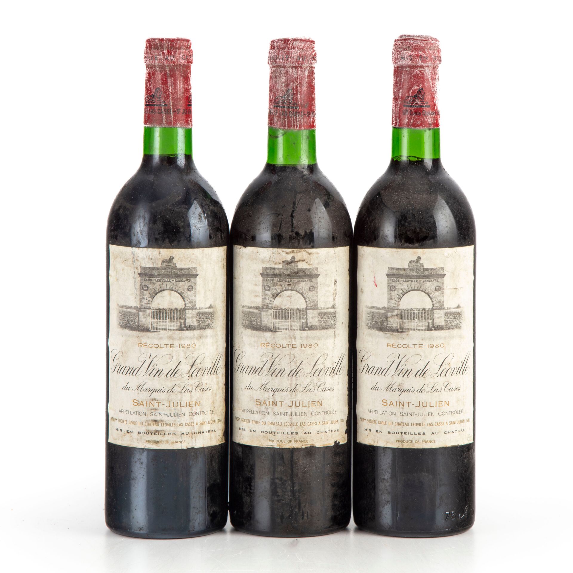 Null "3 bottles Château Leoville Las Cases 1980 2nd GC Saint-Julien

(N. 1 tlb, &hellip;