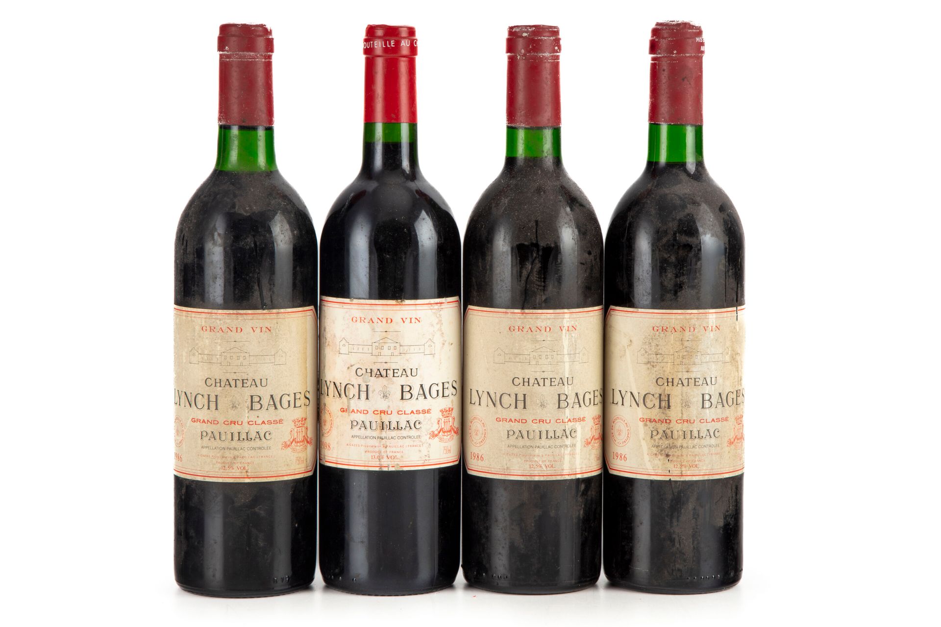 Null "4 bouteilles : 3 Château Lynch Bages 1986 Pauillac, 1 Château Lynch bages &hellip;