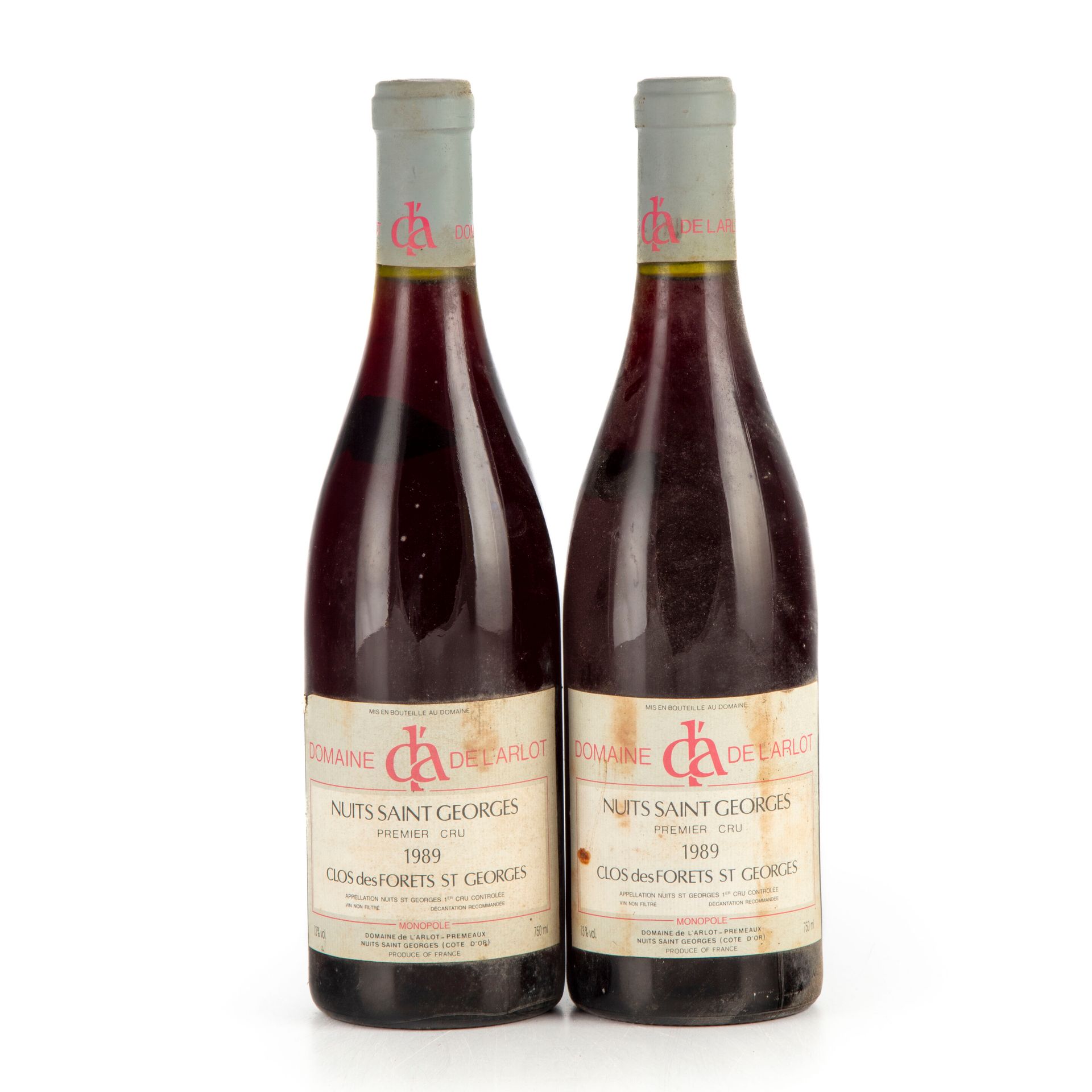 Null "2 bottles Nuits Saint Georges 1989 ""Clos des forêts Saint-Georges"" Domai&hellip;