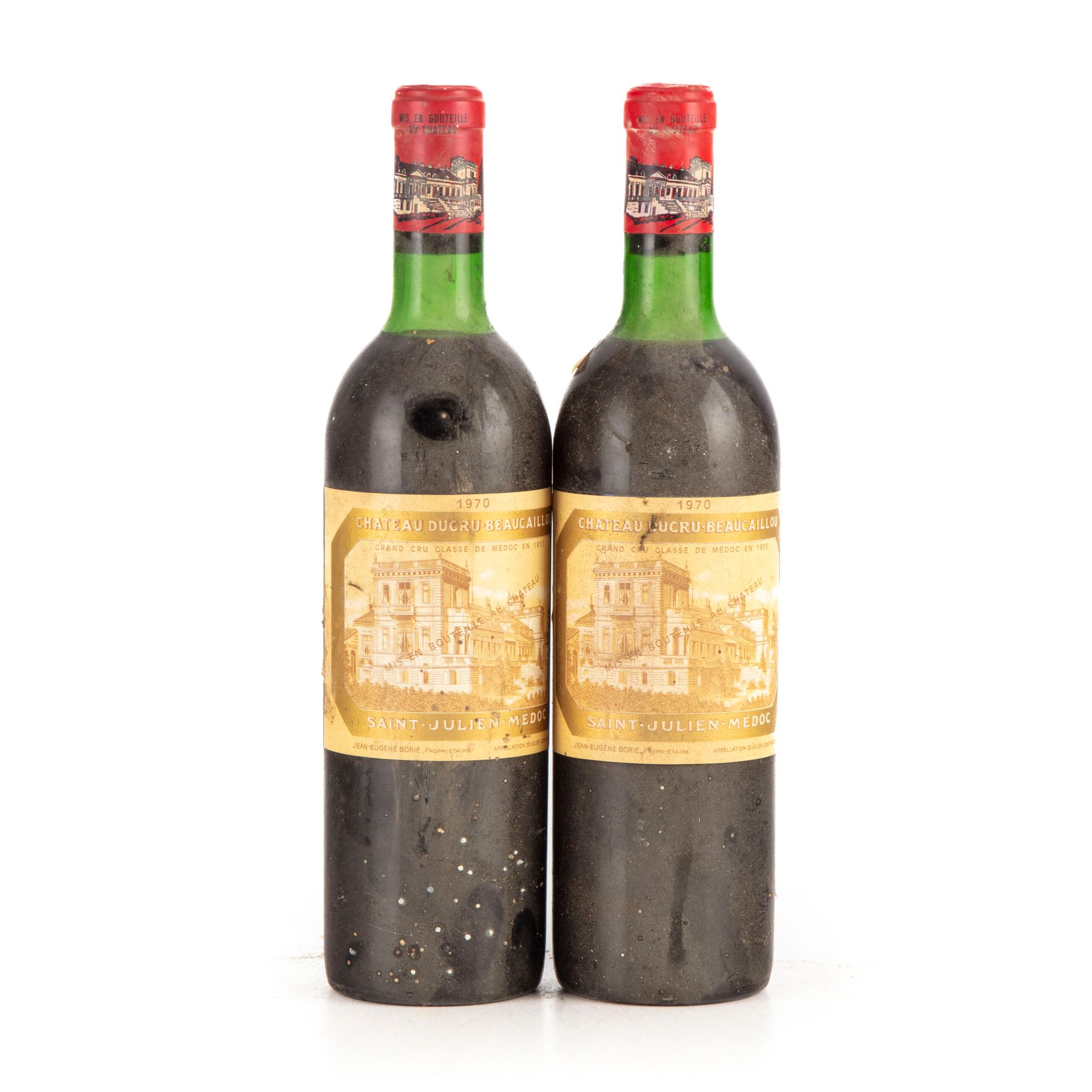 Null "2瓶Chateau Ducru Beaucaillou 1970年圣朱利安二等奖葡萄酒

(N. Lb/he, E. La, lm)"