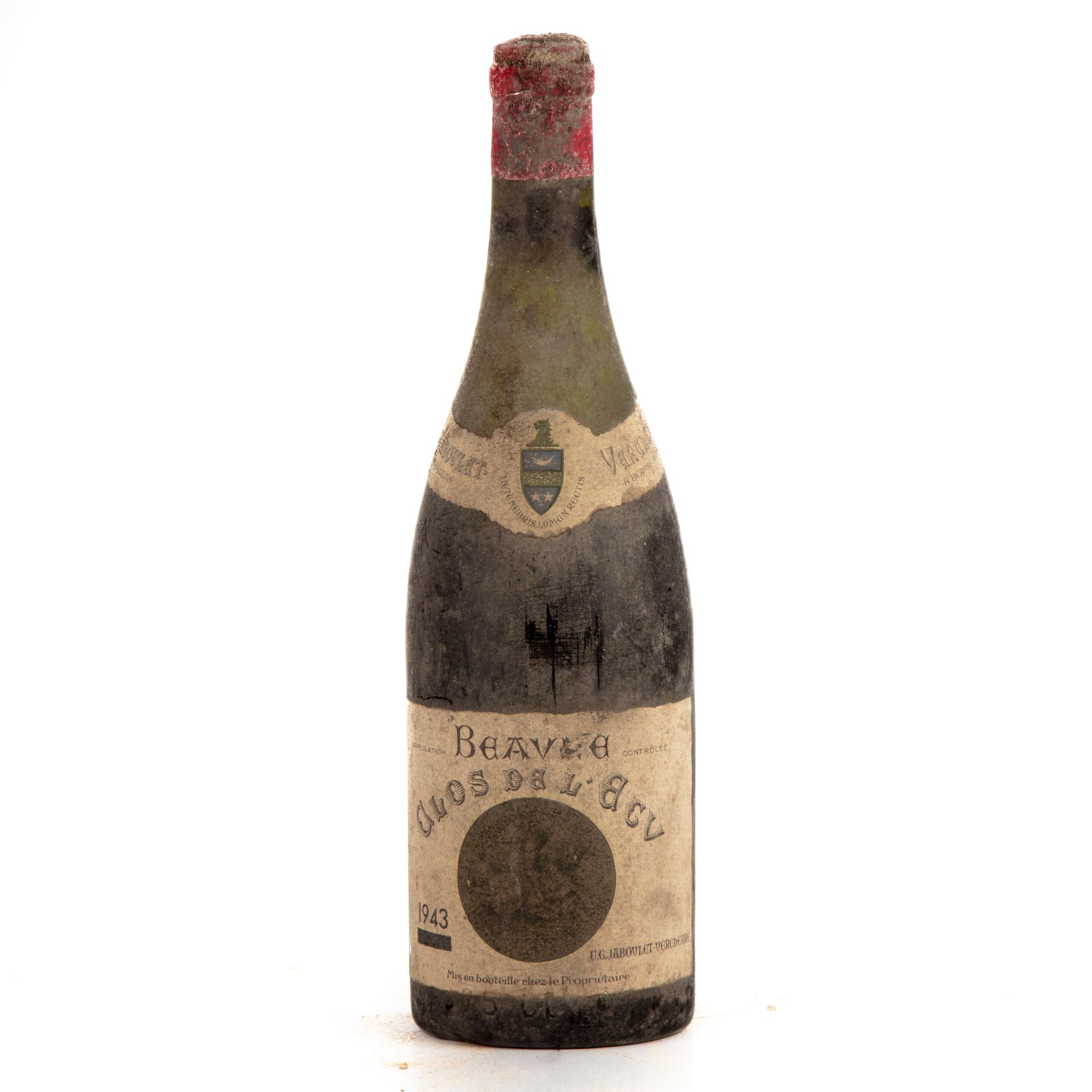 Null "1瓶Clos de l'Ecu 1943 Jaboulet Vercherre

(N. 8,5 cm, E. A, m)"