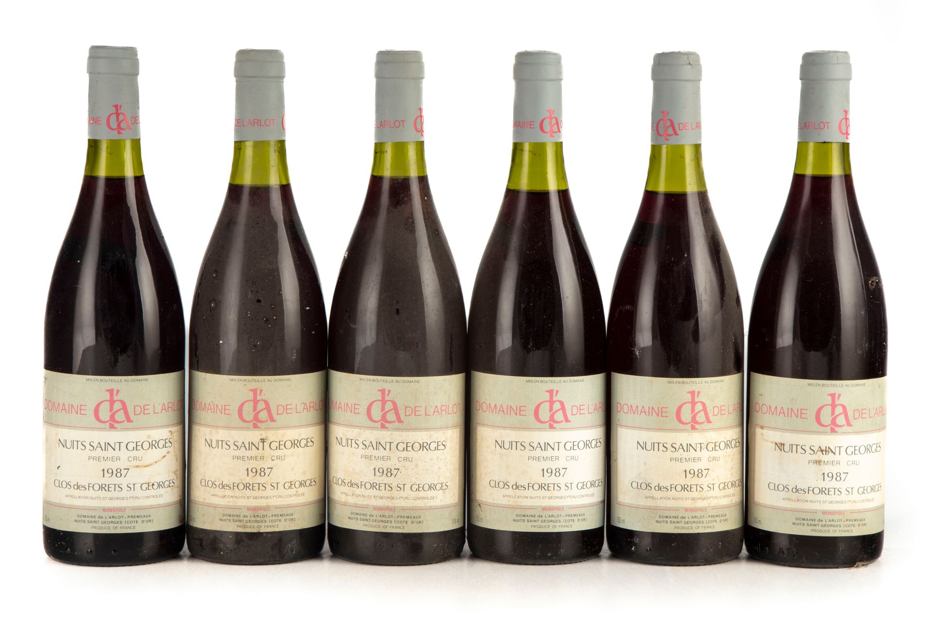 Null "6 bottles Nuits Saint Georges 1987 ""Clos des forêts Saint-Georges"" Domai&hellip;