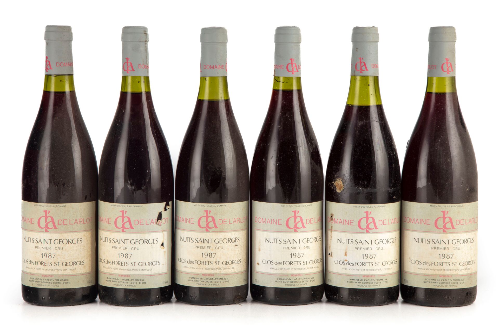 Null "6 bouteilles Nuits Saint Georges 1987 ""Clos des forêts Saint-Georges"" Do&hellip;