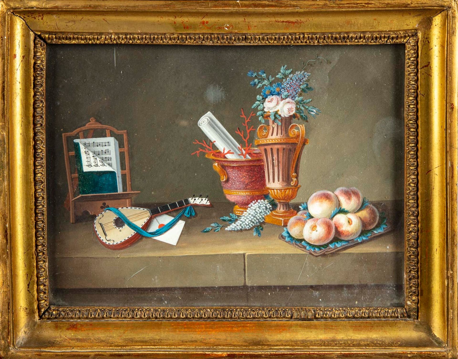 LELONG 约瑟夫-费拉本德（Joseph FEYERABEND），名为莱隆（1779 - 1814）。

曼陀林的静物

纸上水粉画

15 x 20厘米
&hellip;