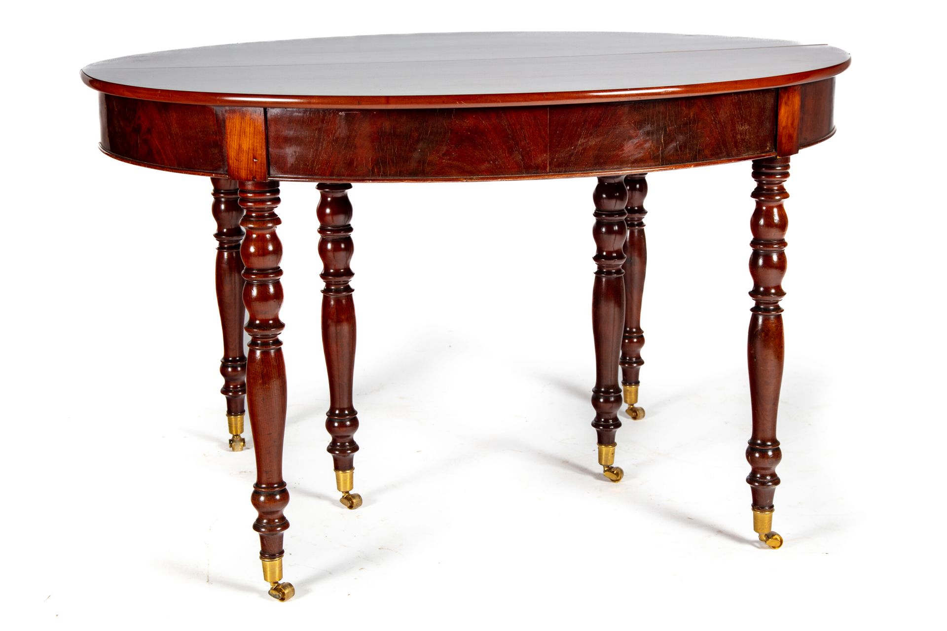 Null Mahogany and mahogany veneer dining room table with an oval top (which can &hellip;