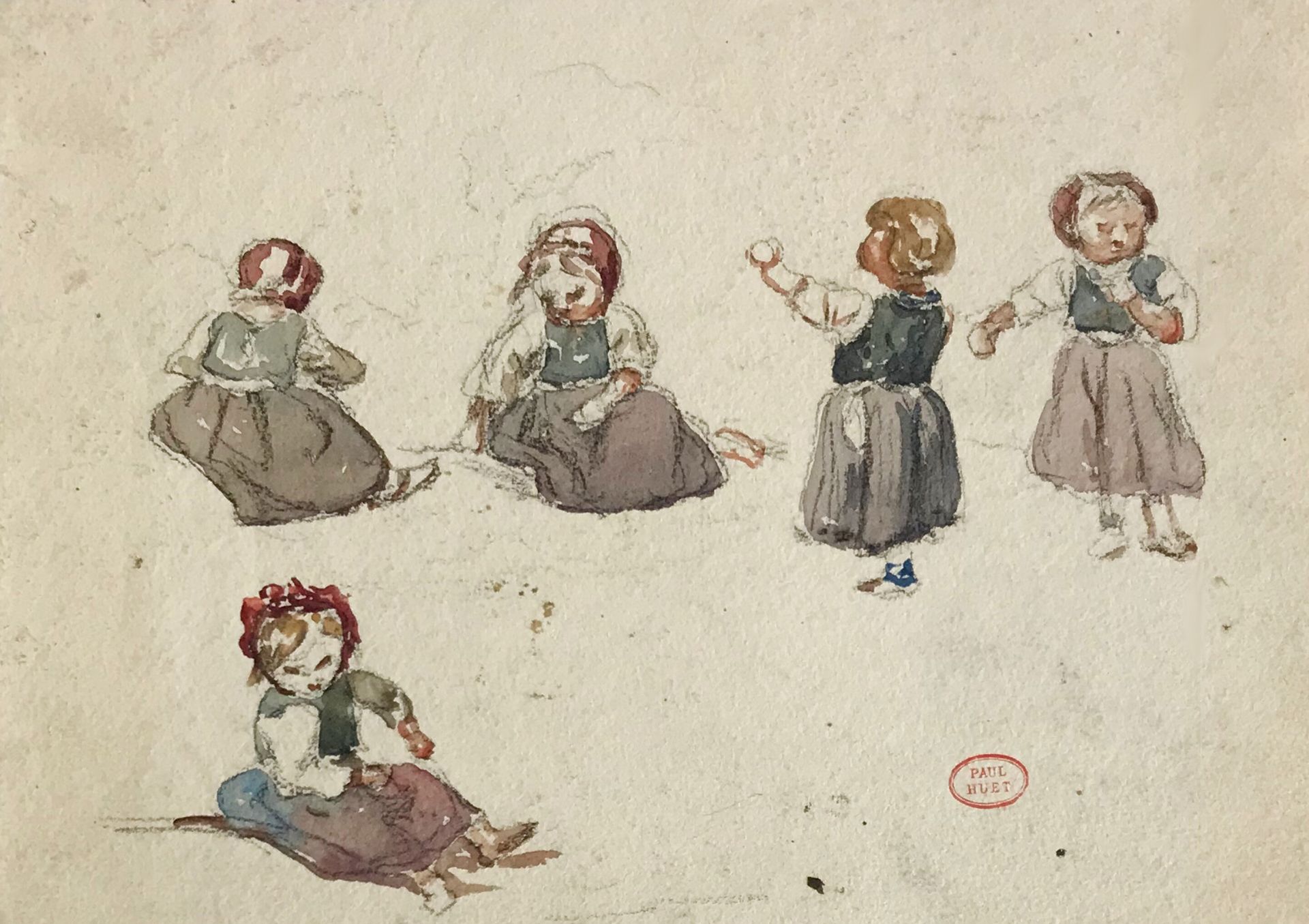 Paul HUET Paul HUET (1803-1869).

Etude de petites filles

Dessin au crayon et r&hellip;