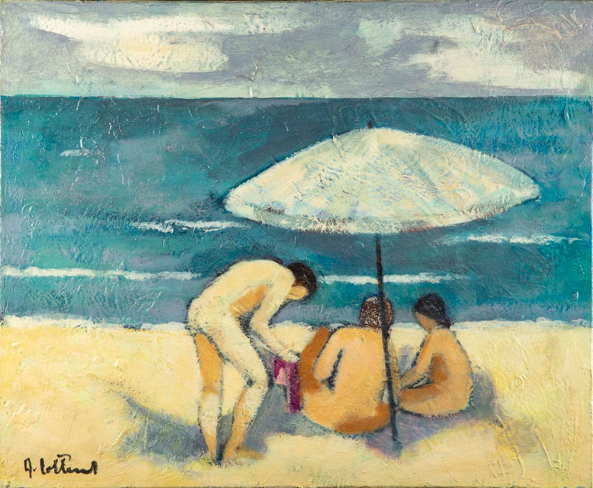 Null Alain COLLIARD (1944)

海滩

丙烯酸在画布上

左下方有签名，背面有标题

50 x 61厘米